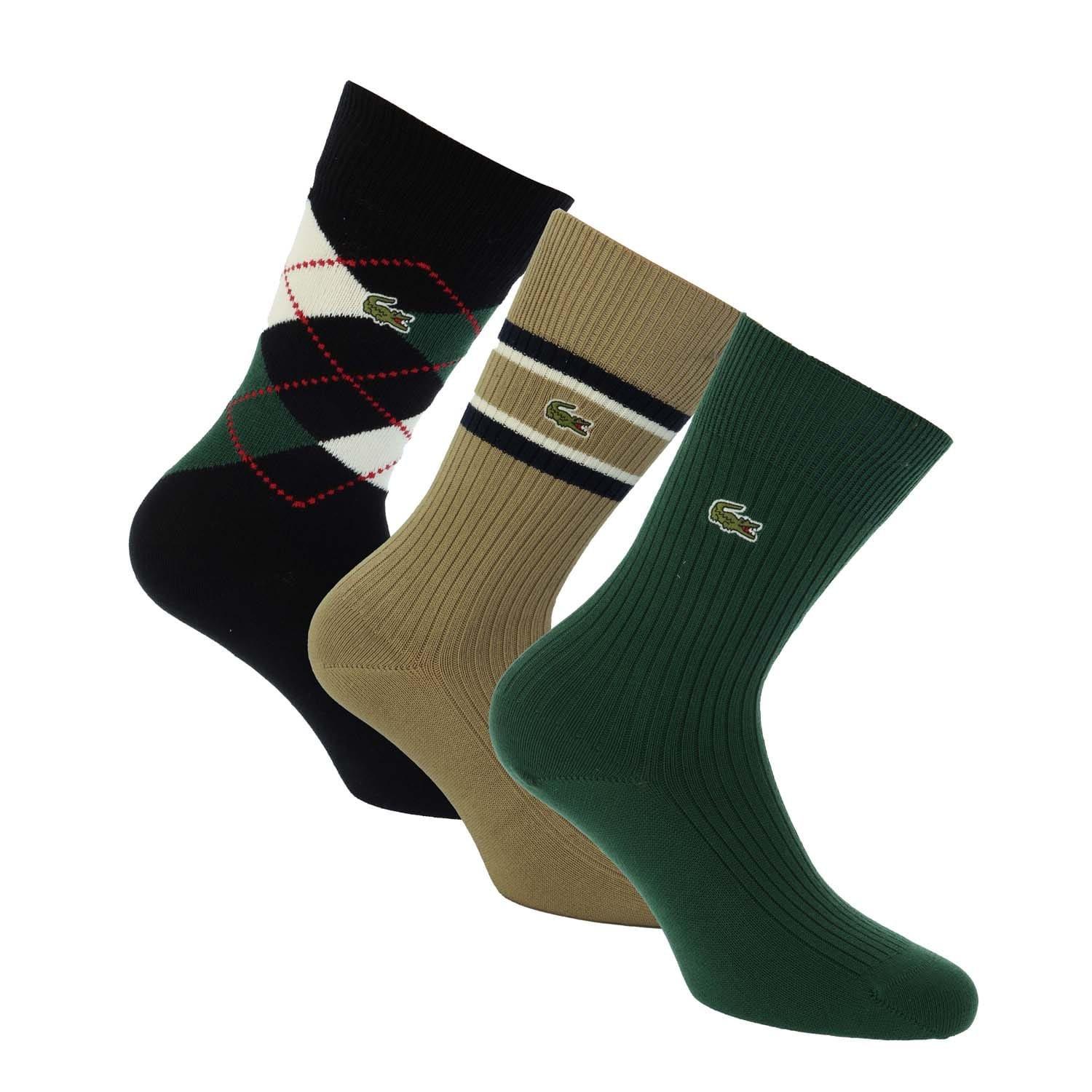 Green - Lacoste - 3 Pack of Cotton Socks