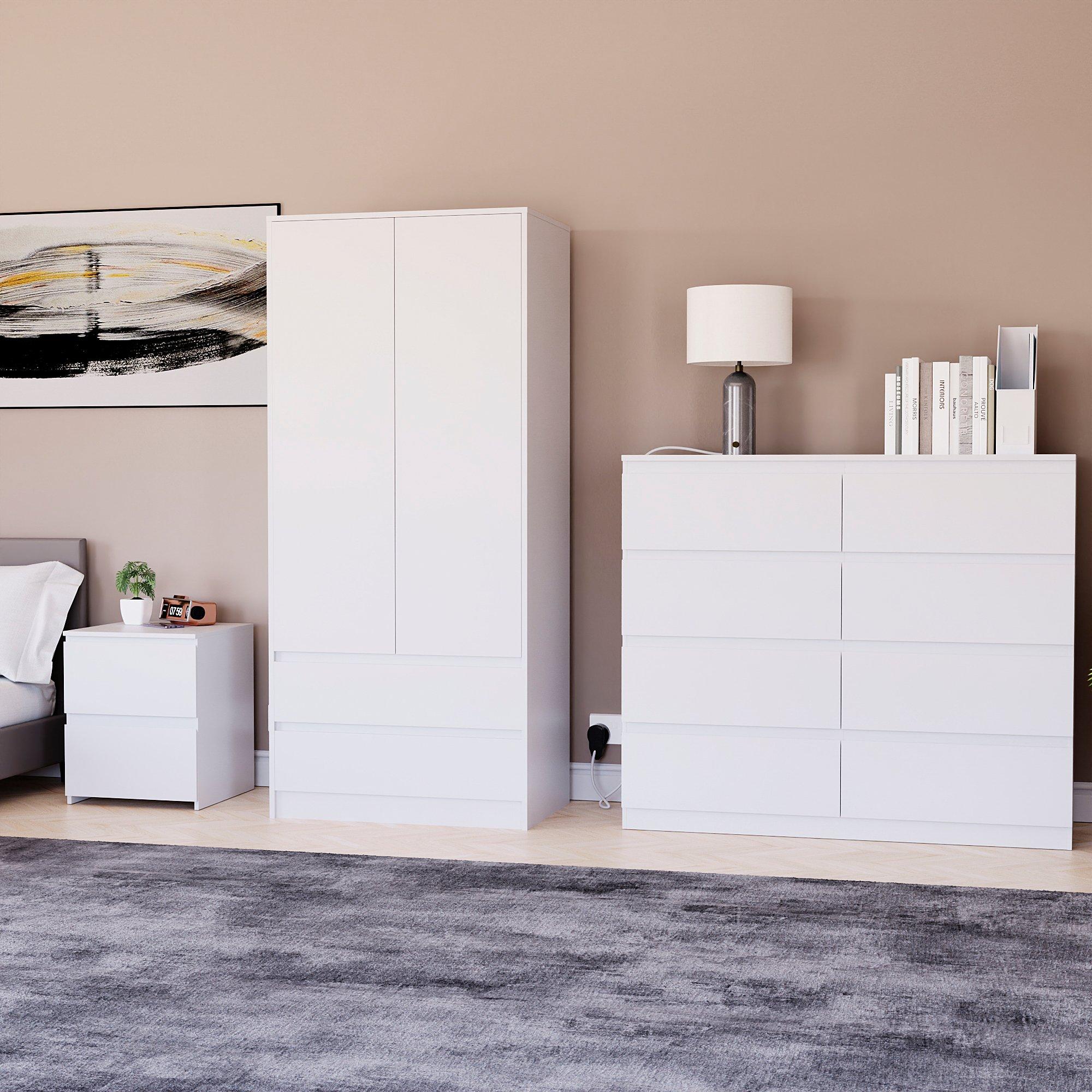 White - Lassic - Vida Designs 3 Piece Denver Bedroom Set 5 - 1