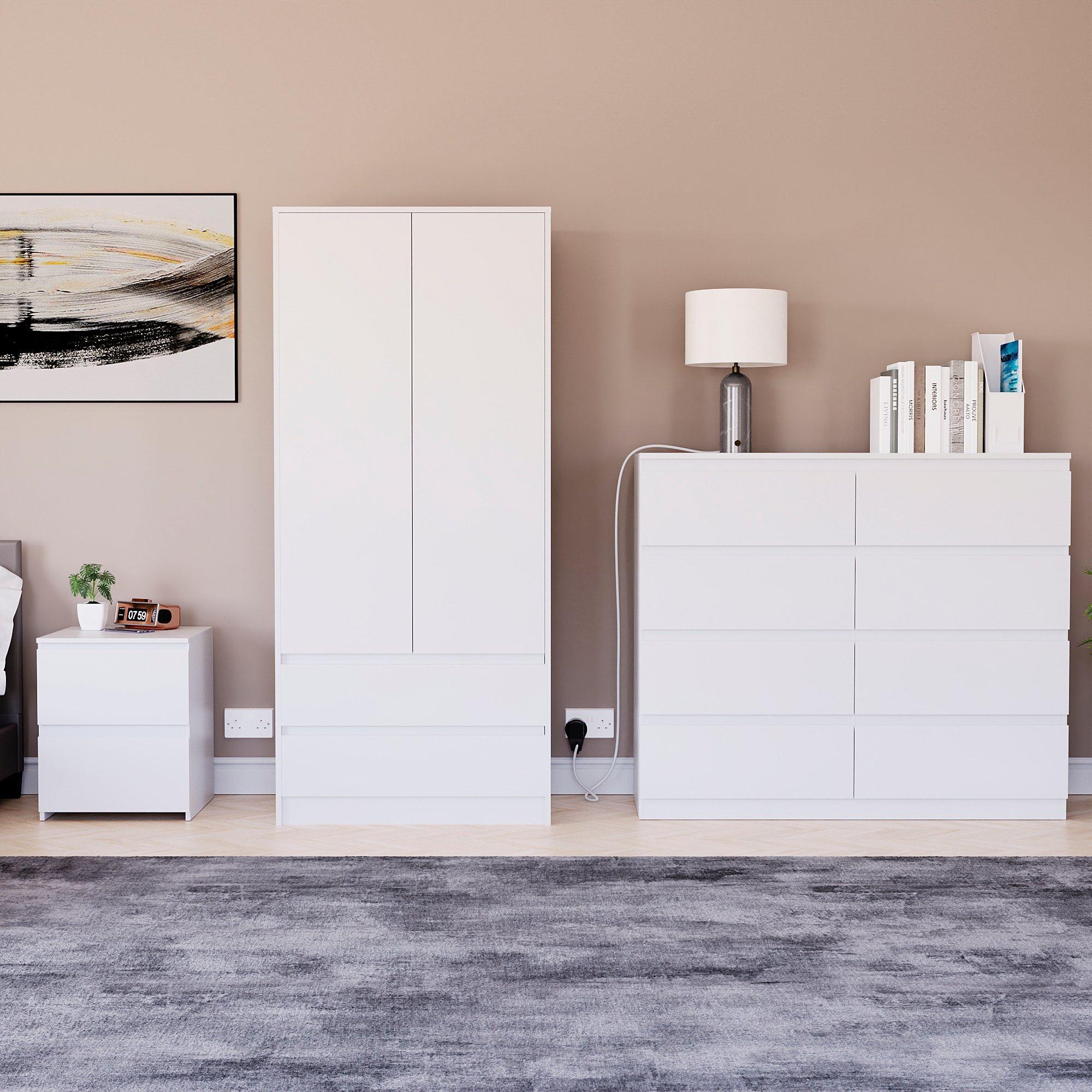 White - Lassic - Vida Designs 3 Piece Denver Bedroom Set 5 - 2