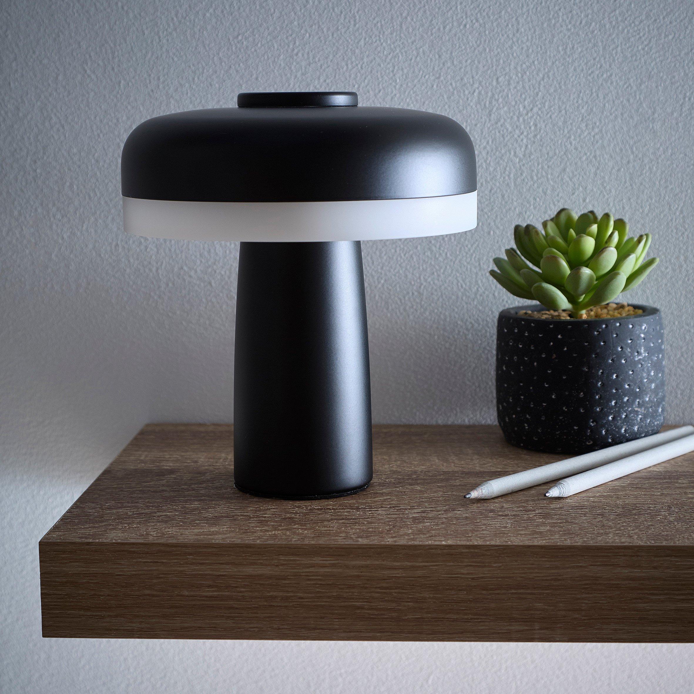 K Living  Lyon Rechargeable Led Table Lamp Black
