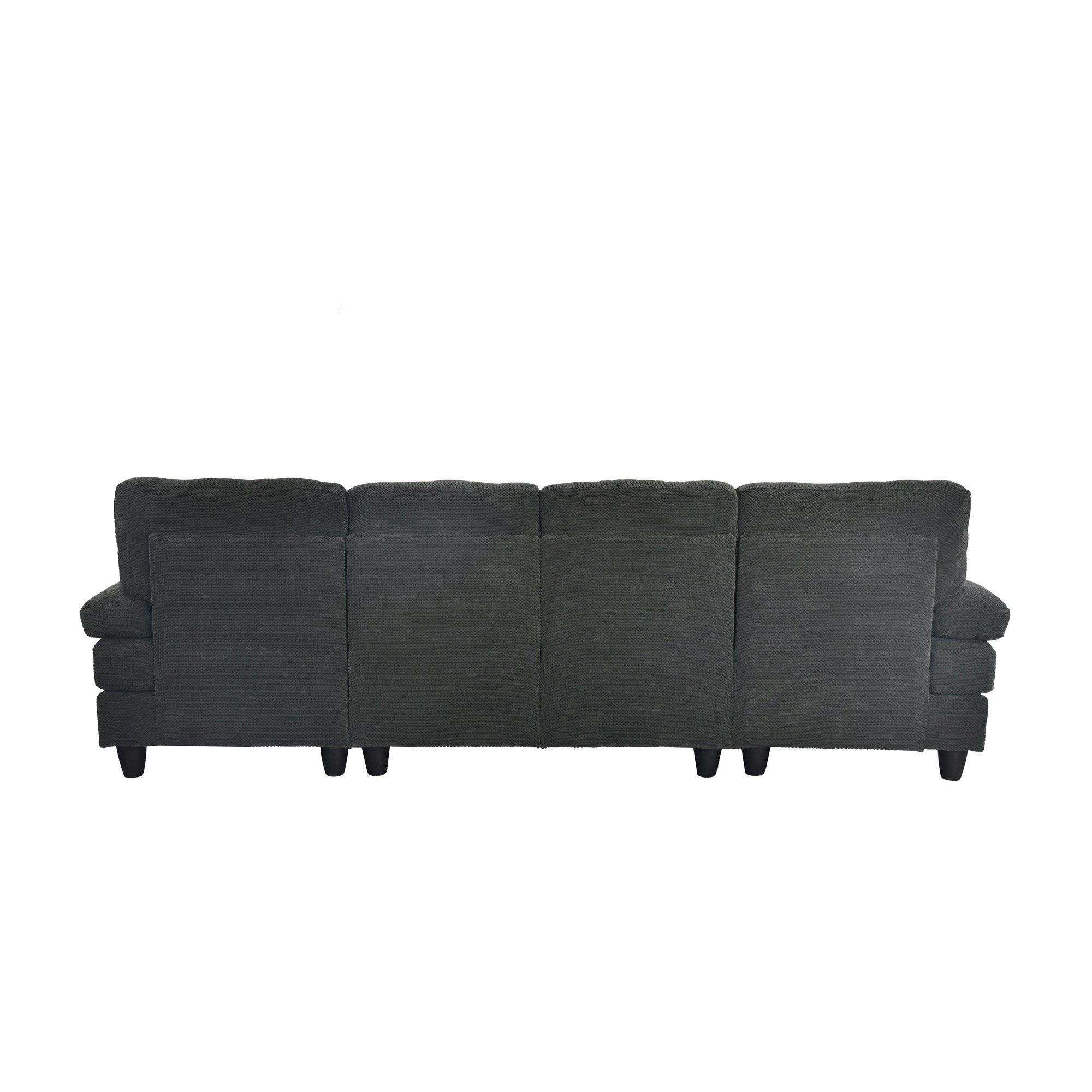 Dark Gray - Urban Meuble - U-Shaped Dual Chaise Sectional Sofa - 12