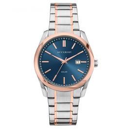 Accurist Mens Accurist Blue Dial Two Tone Watch