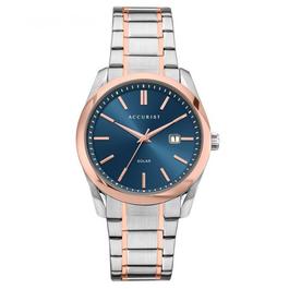 Accurist Mens Accurist Blue Dial Two Tone Watch