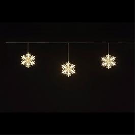 Snowtime Set of 3 Warm White Hanging LED Snowflakes