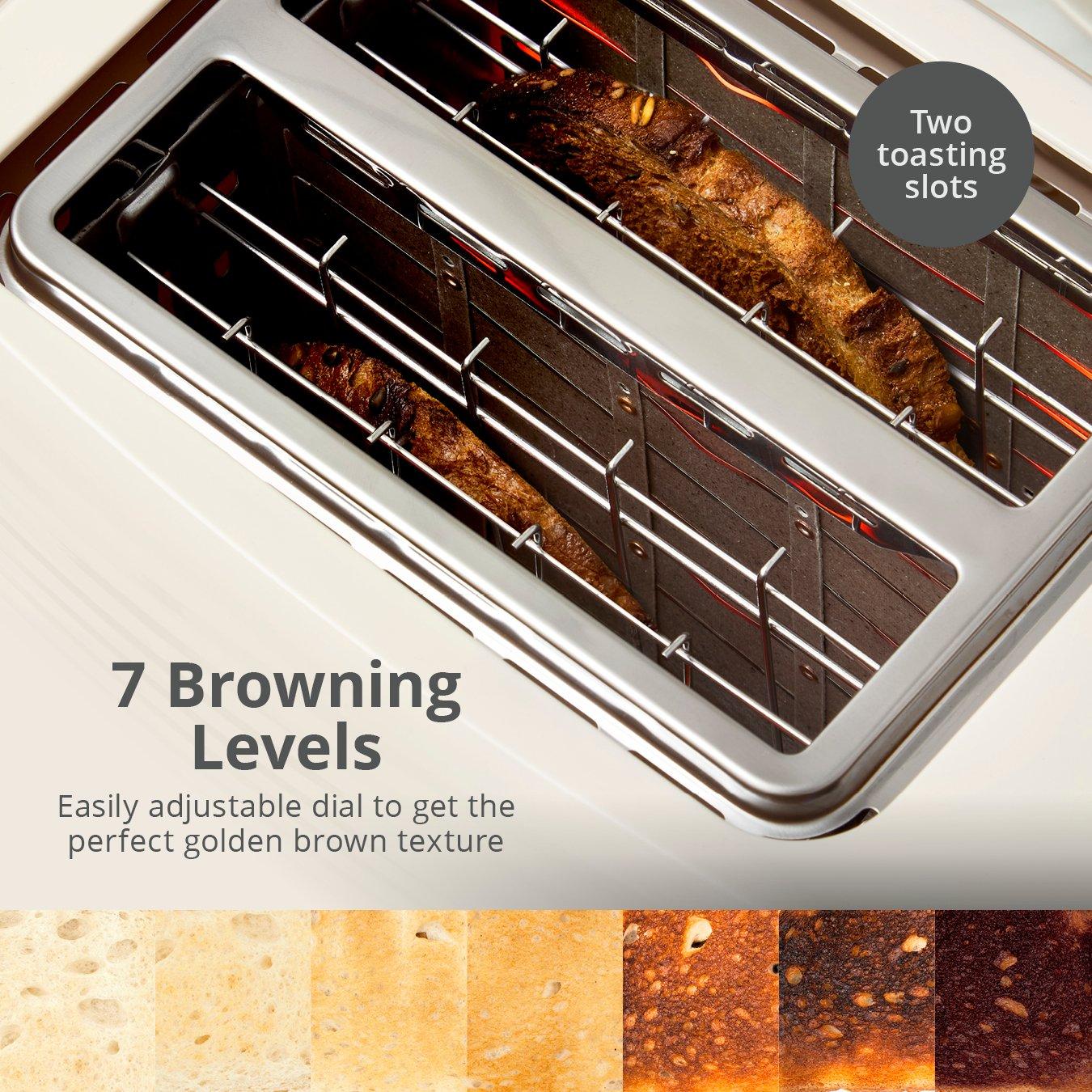 Cream - Swan - Wave 2 Slice Toaster Cream with Chrome Trim - 3