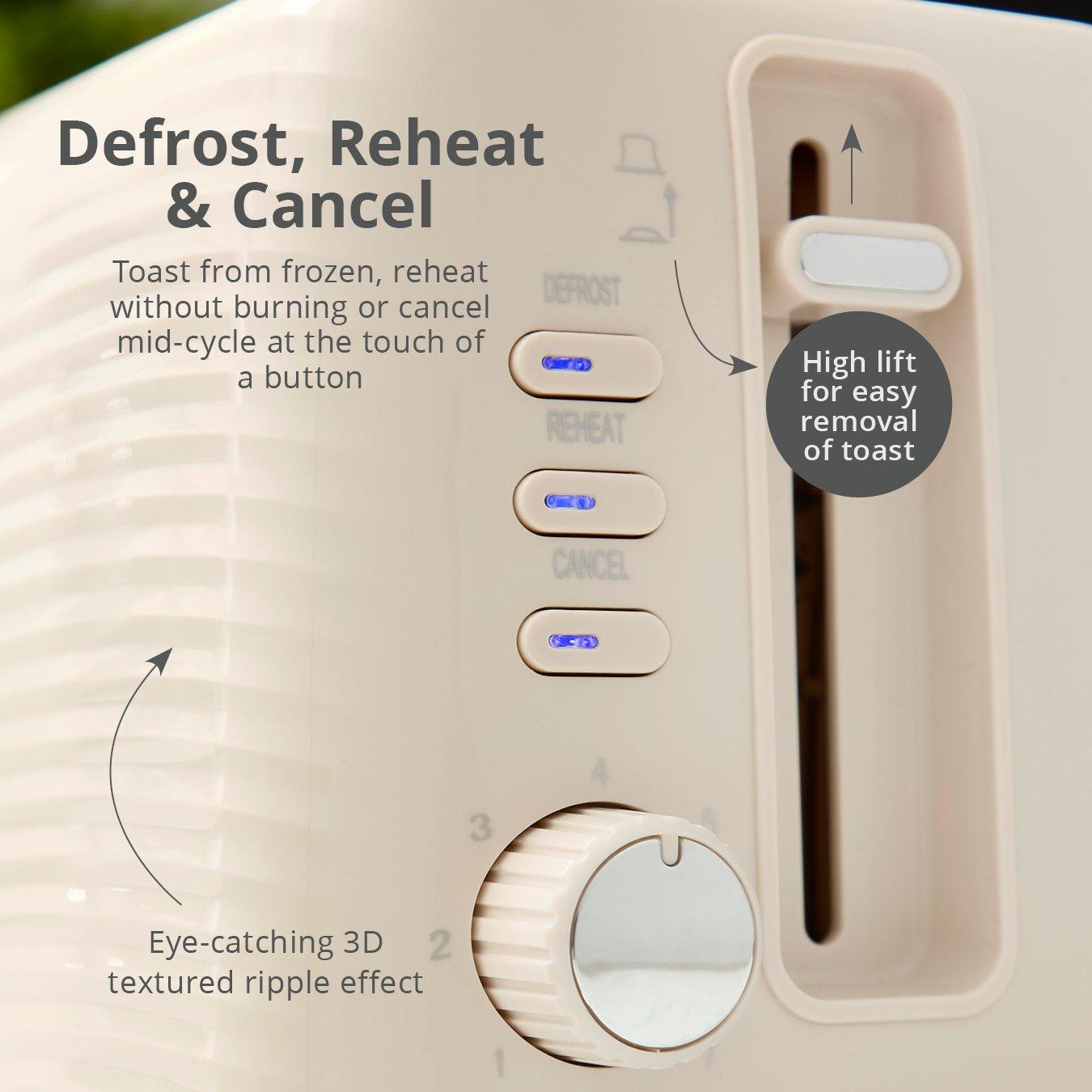 Cream - Swan - Wave 2 Slice Toaster Cream with Chrome Trim - 4