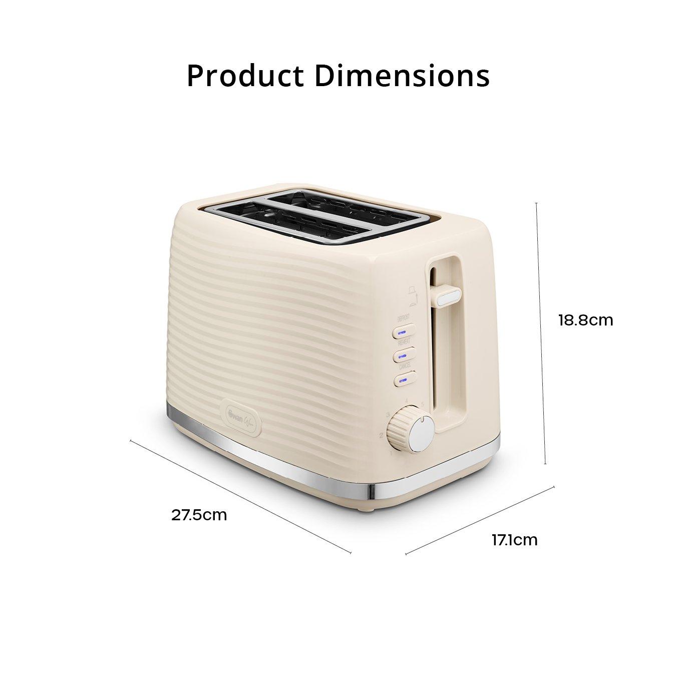 Cream - Swan - Wave 2 Slice Toaster Cream with Chrome Trim - 6