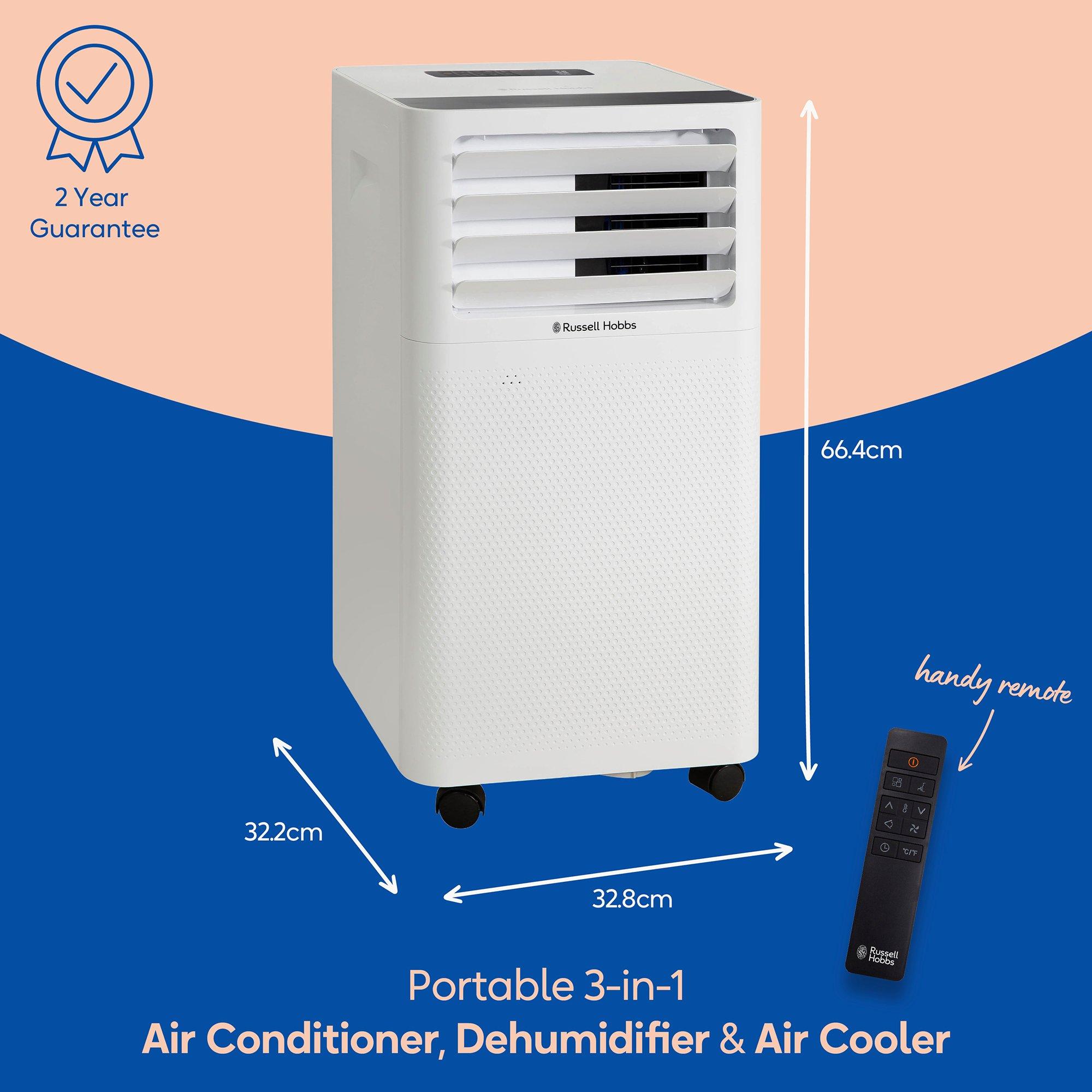 White - Russell Hobbs - RHPAC3001 Portable Air Conditioner - 10