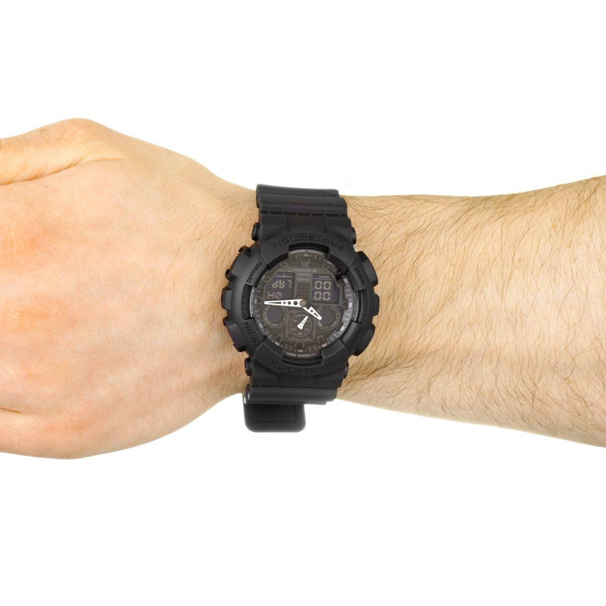 Black And Lcd - Casio - Mens G-Shock Alarm Chronograph Watch GA-100-1A1ER - 2
