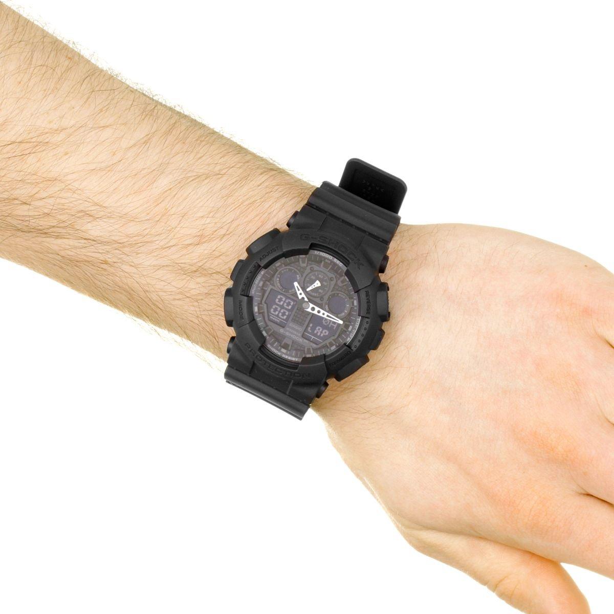 Black And Lcd - Casio - Mens G-Shock Alarm Chronograph Watch GA-100-1A1ER - 3