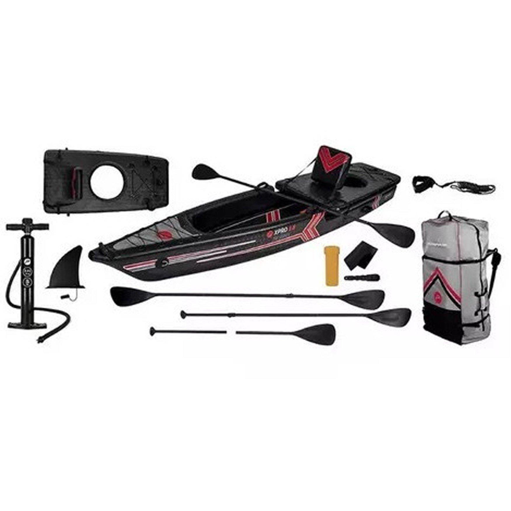 Black - Pure4Fun - PURE   Dual Purpose Inflatable Fishing Kayak/SUP - 4