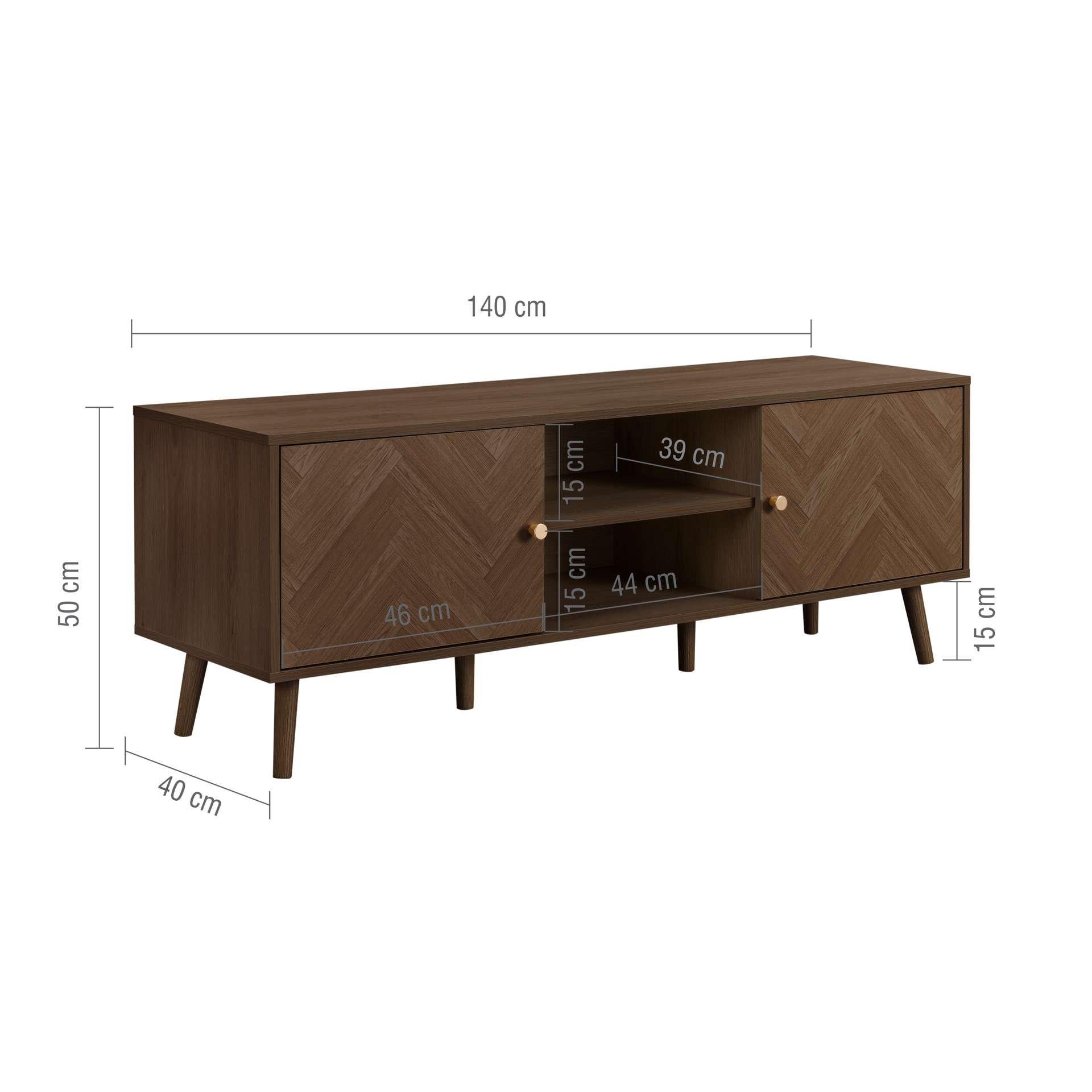 Brown - Birlea - Herringford Large TV Unit - 11