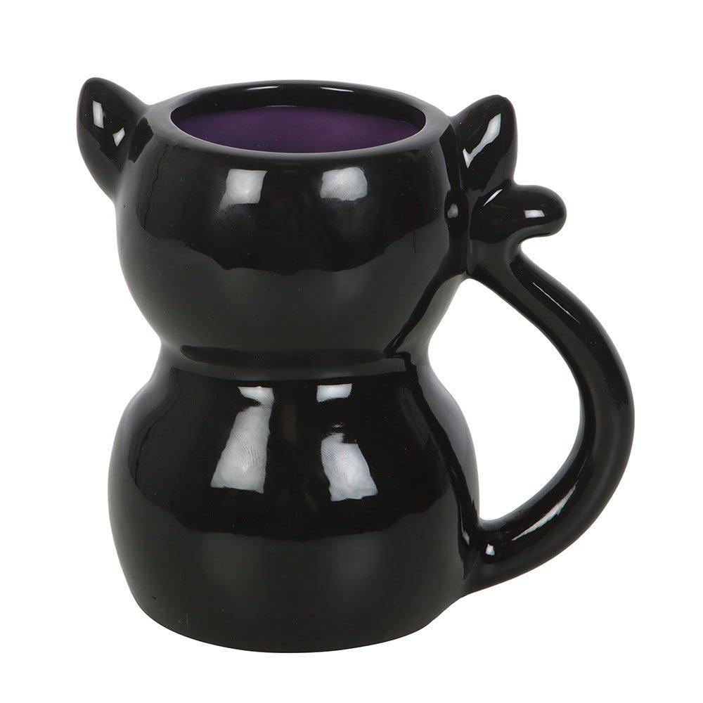 Black - Something Different - Cute and Creepy Black Cat Mug - 4