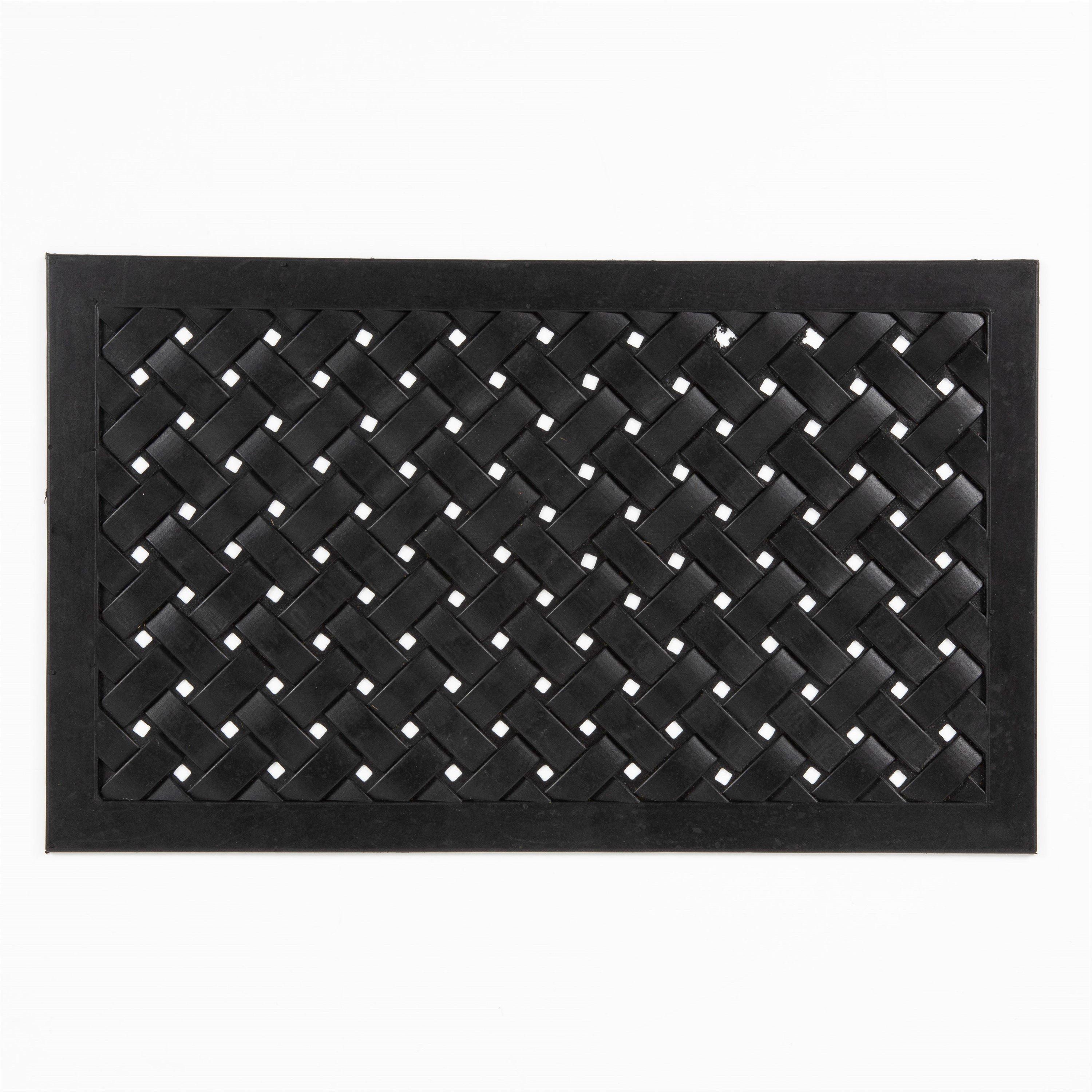 Black - Arthouse - Reddish Rubber Lattice 45x75cm Doormat - 1