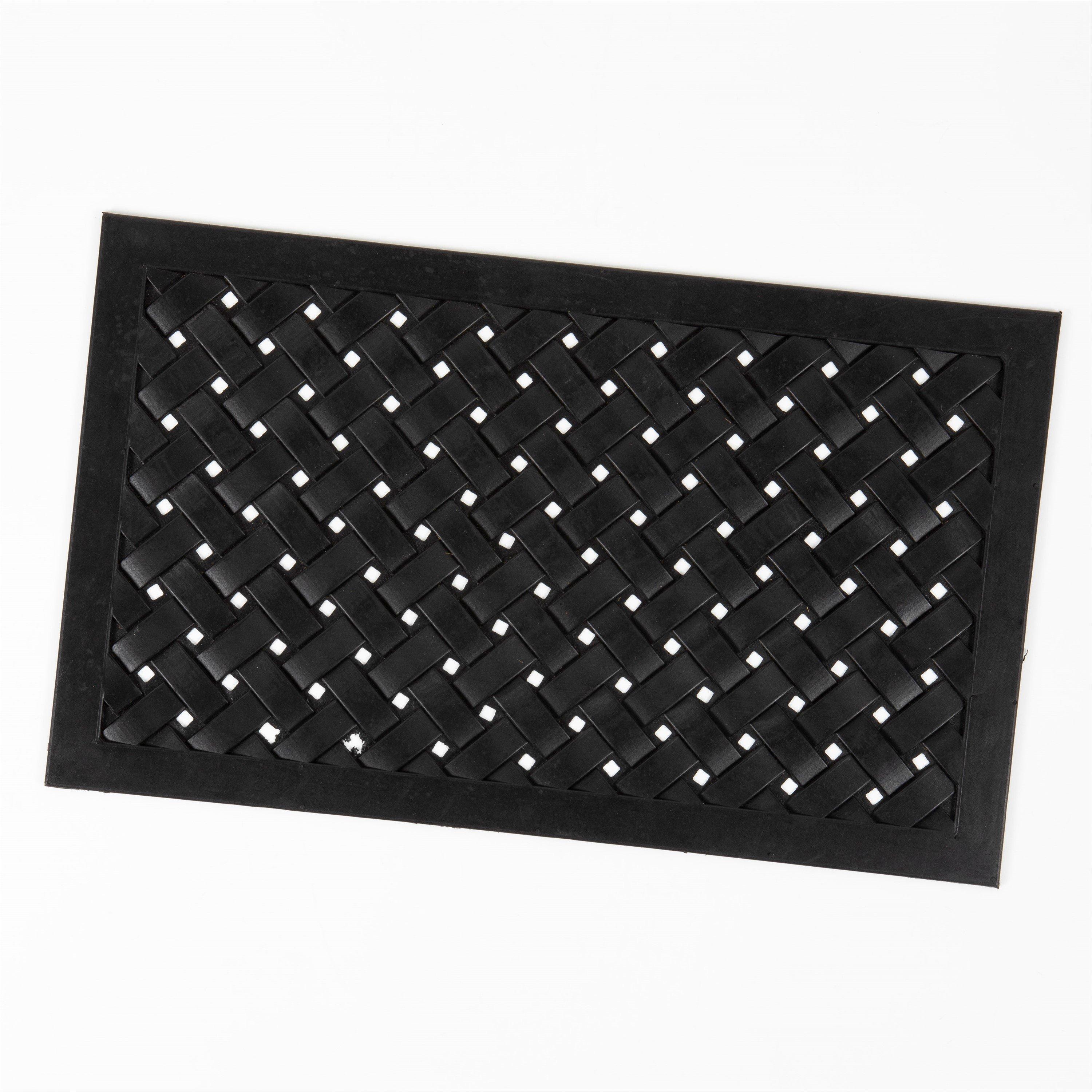 Black - Arthouse - Reddish Rubber Lattice 45x75cm Doormat - 2