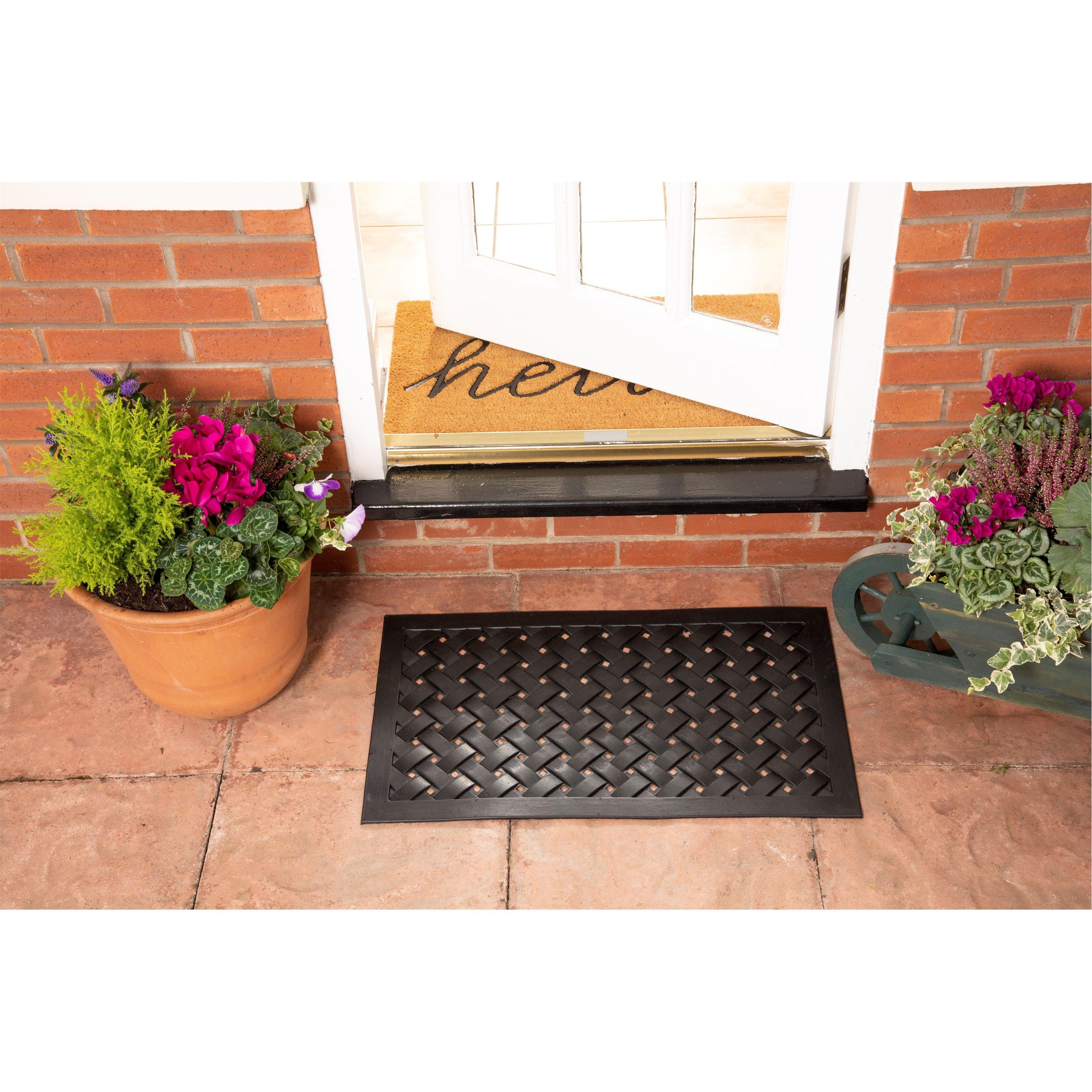 Black - Arthouse - Reddish Rubber Lattice 45x75cm Doormat - 3