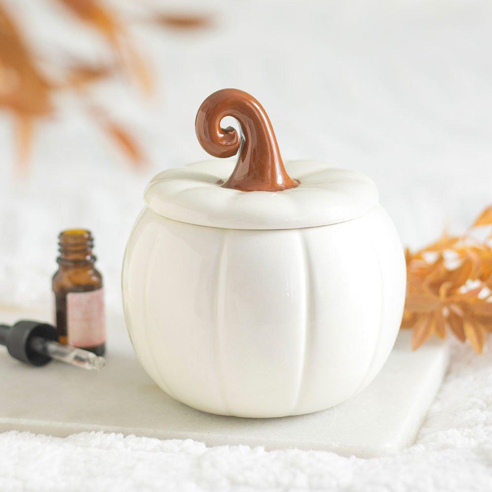 White - Something Different - White Curly Pumpkin Oil Burner - 1