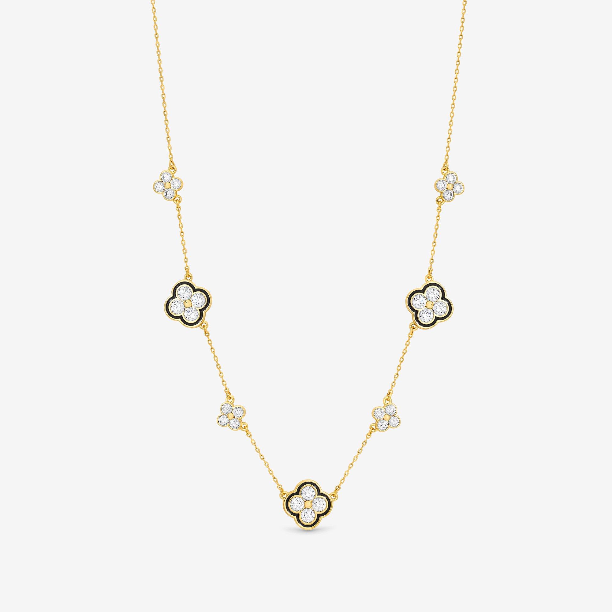 Gold - Jon Richard - 14K Gold Plated Jet Clover Necklace - Gift Box - 2