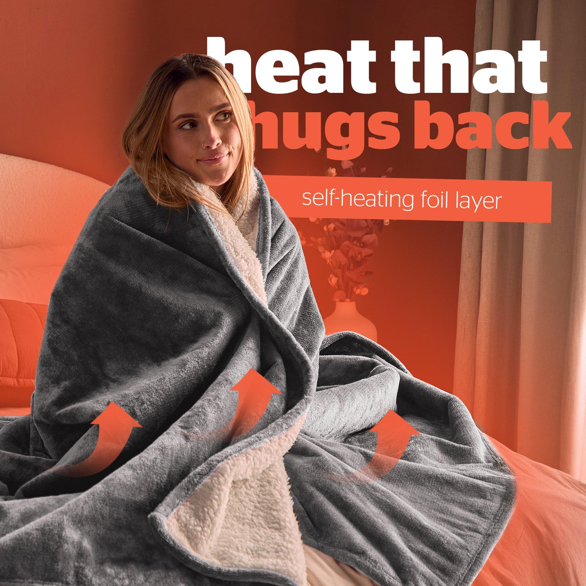 Grey - Silentnight - Heat Genie Self Heating Giant Blanket - 2