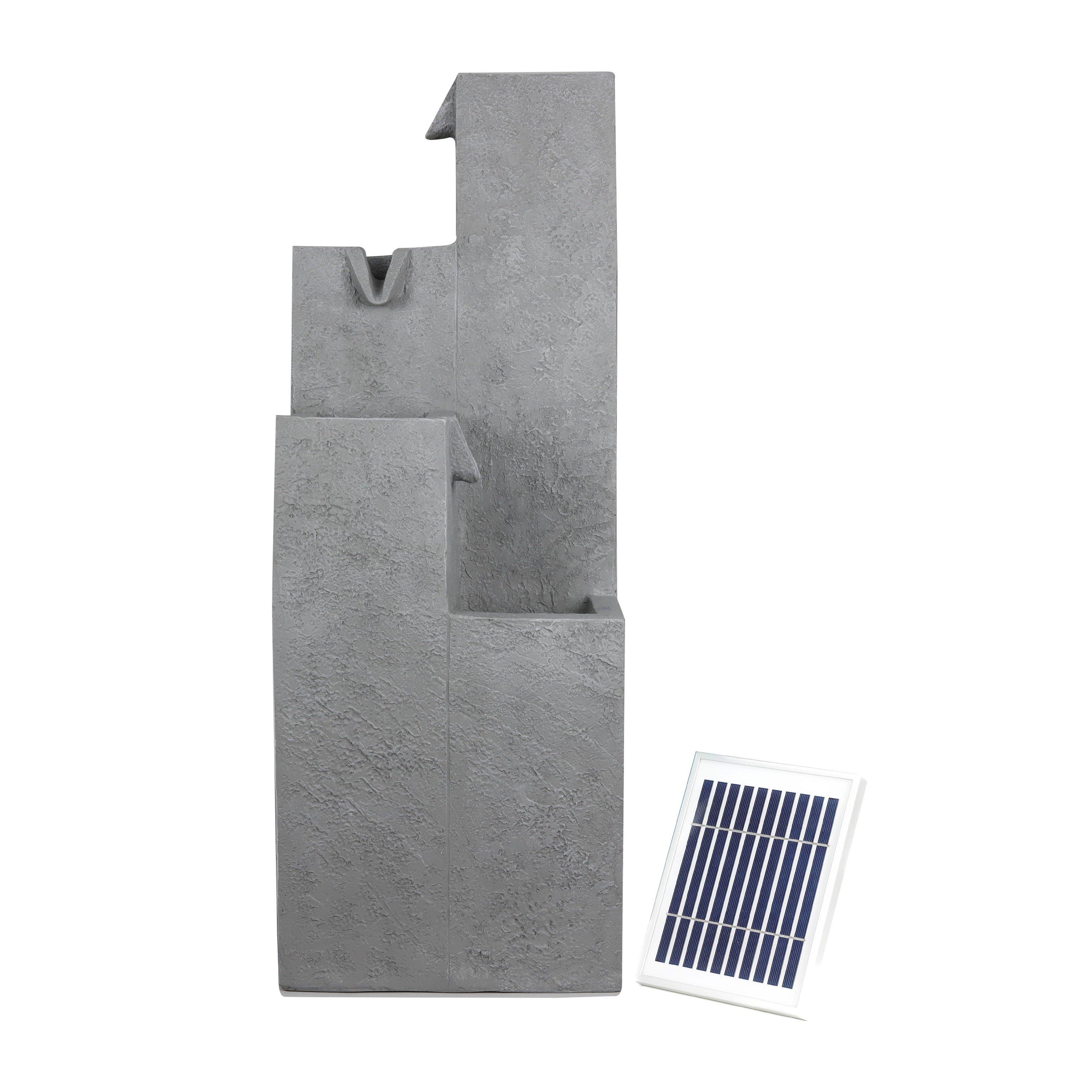 Grey - Streetwize - Solar Water Feature – Cubic Falls - 1