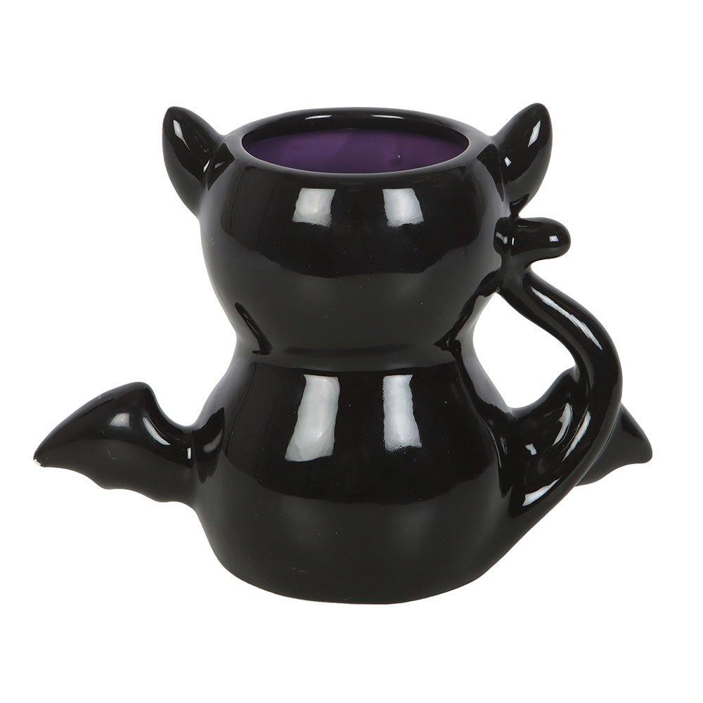 Black - Something Different - Cute and Creepy Bat Cat Mug - 4