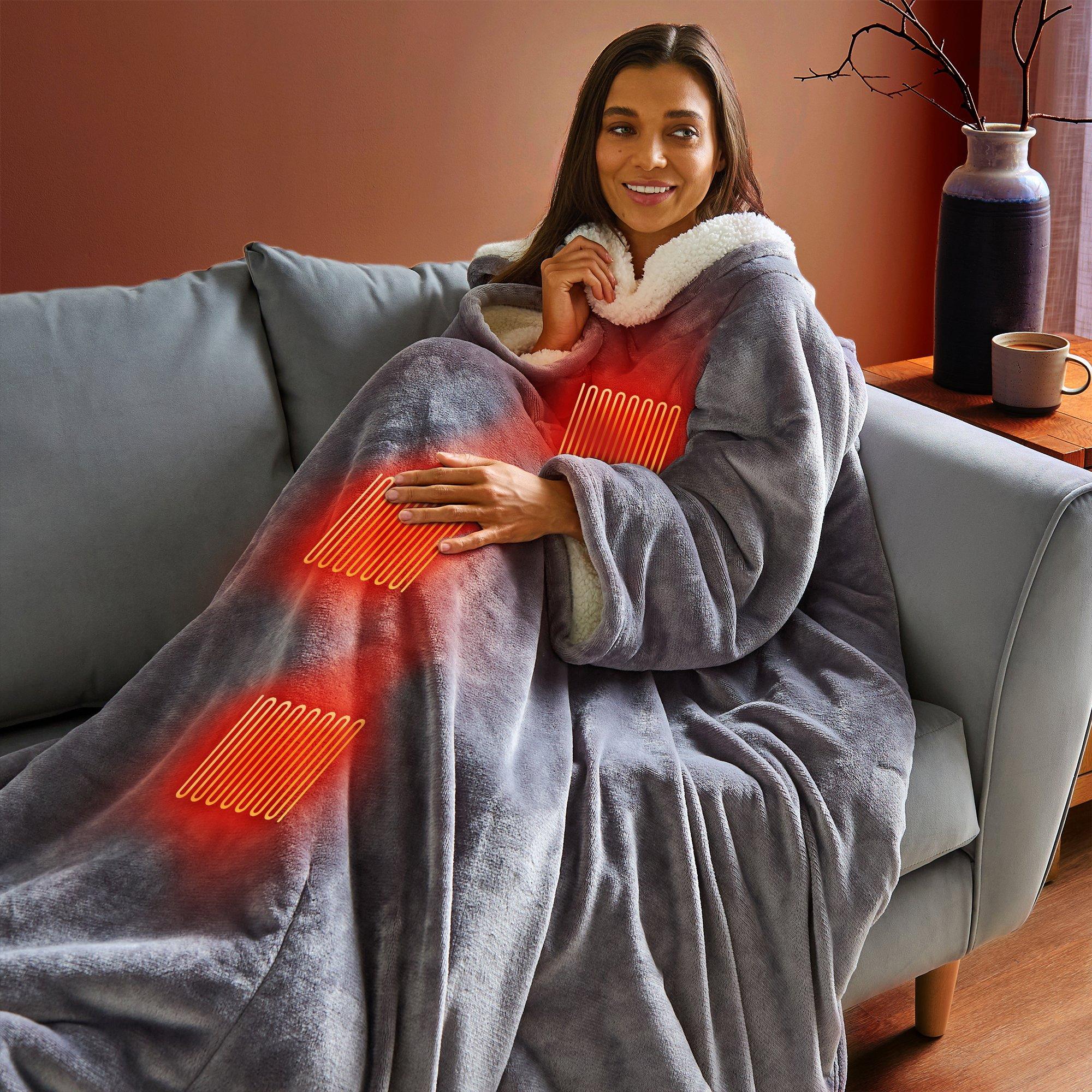 Grey - Silentnight - Snugsie USB Heated Wearable Blanket - 1