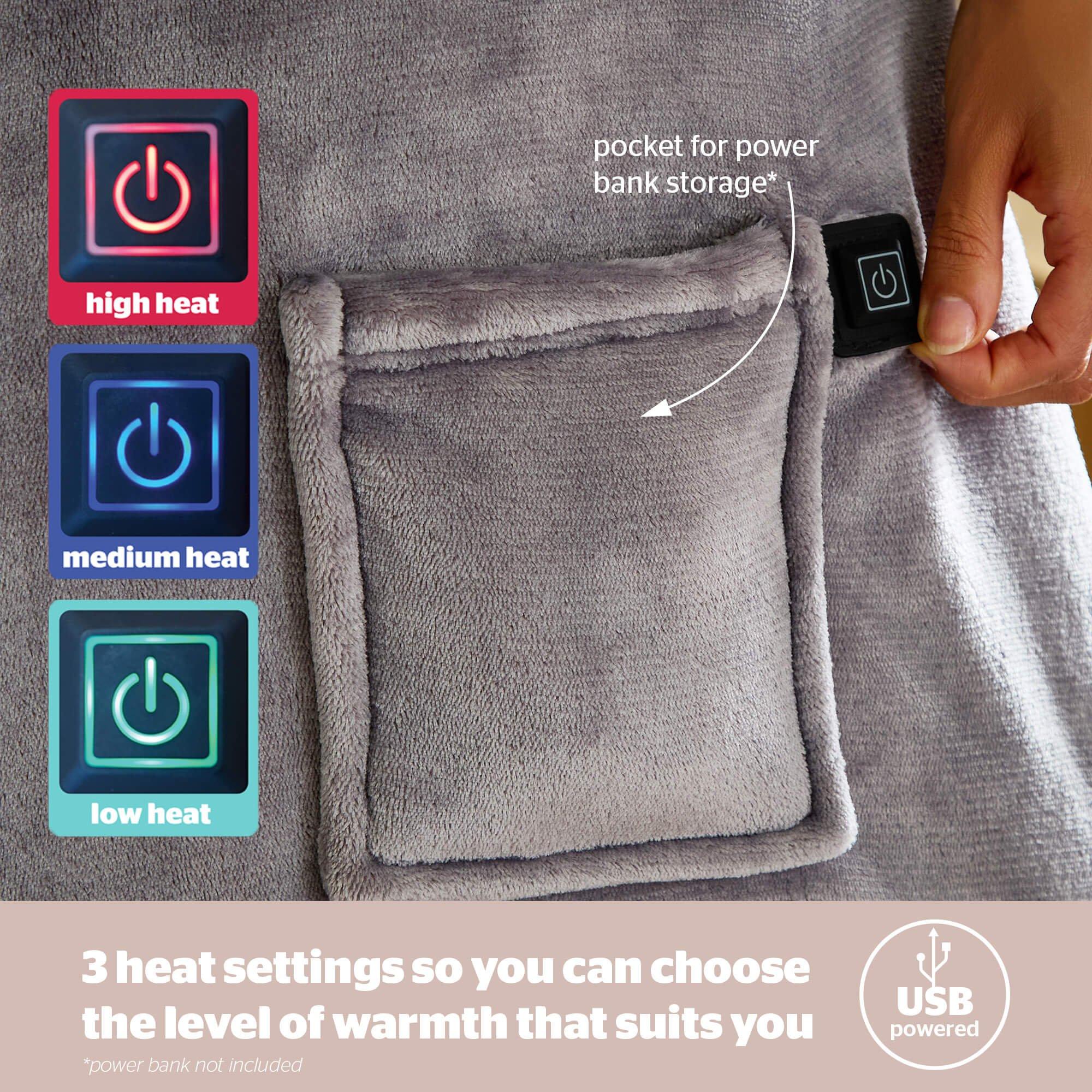 Grey - Silentnight - Snugsie USB Heated Wearable Blanket - 3