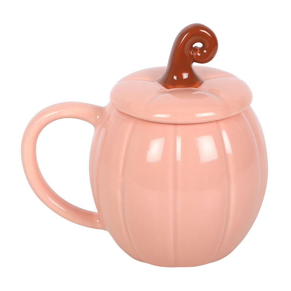 Pink - Something Different - Pink Curly Pumpkin Lidded Mug - 2