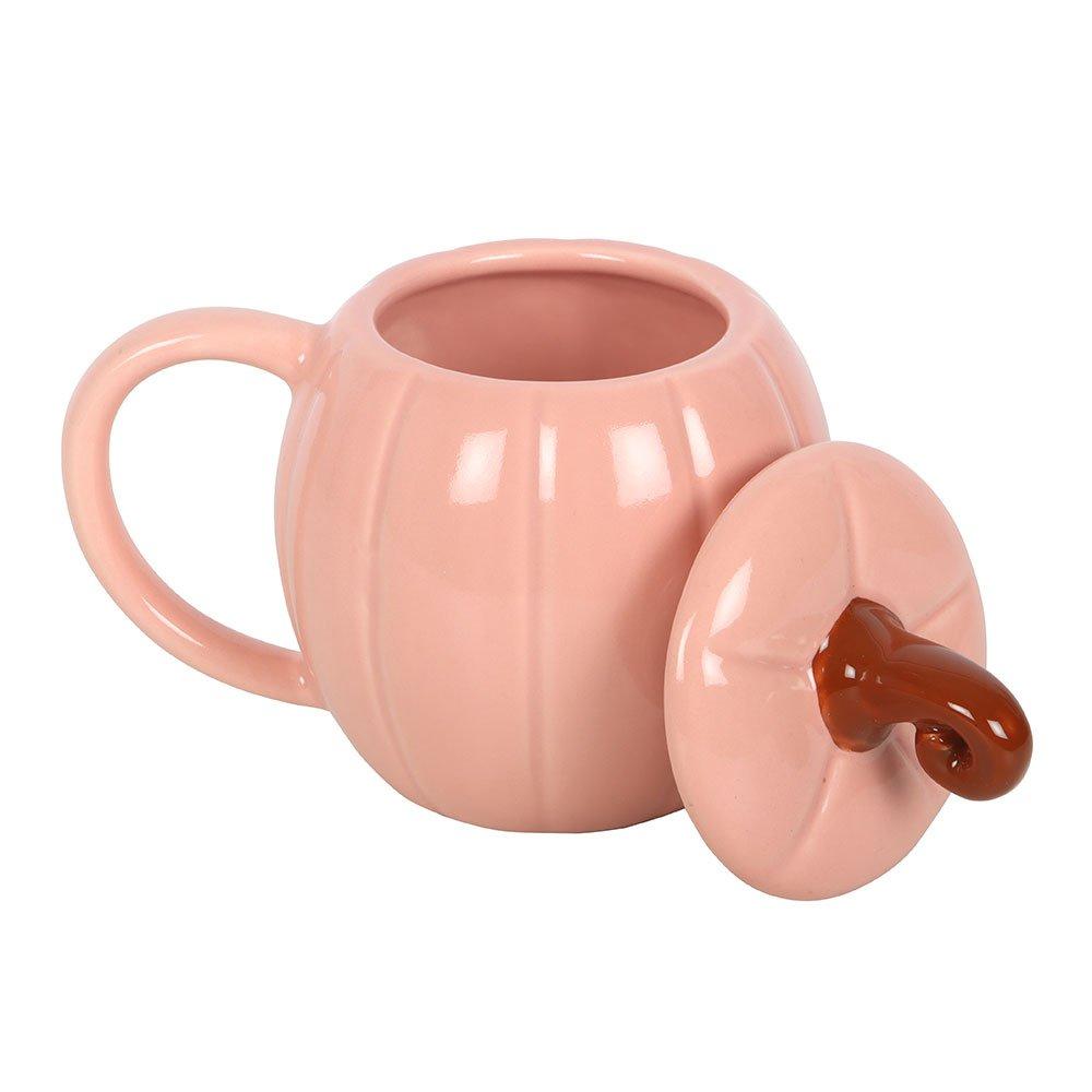 Pink - Something Different - Pink Curly Pumpkin Lidded Mug - 3