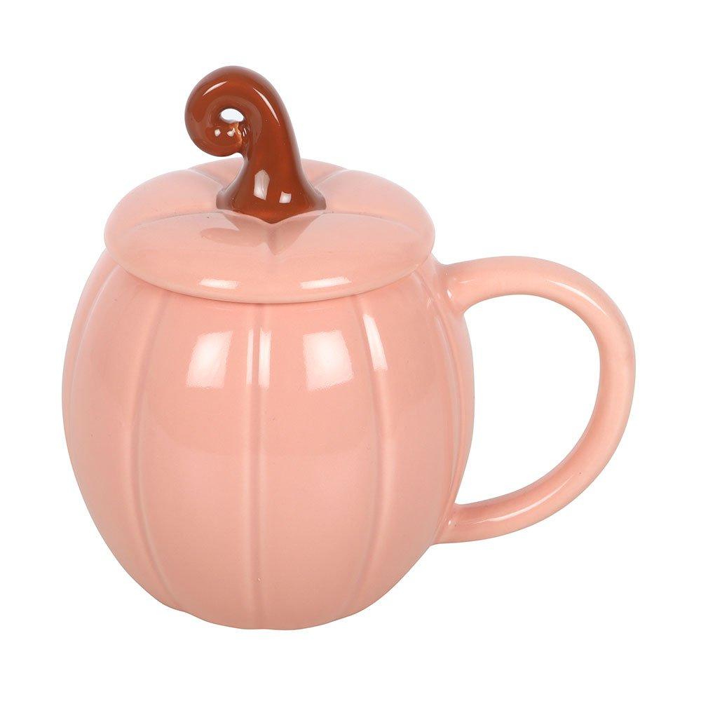 Pink - Something Different - Pink Curly Pumpkin Lidded Mug - 4