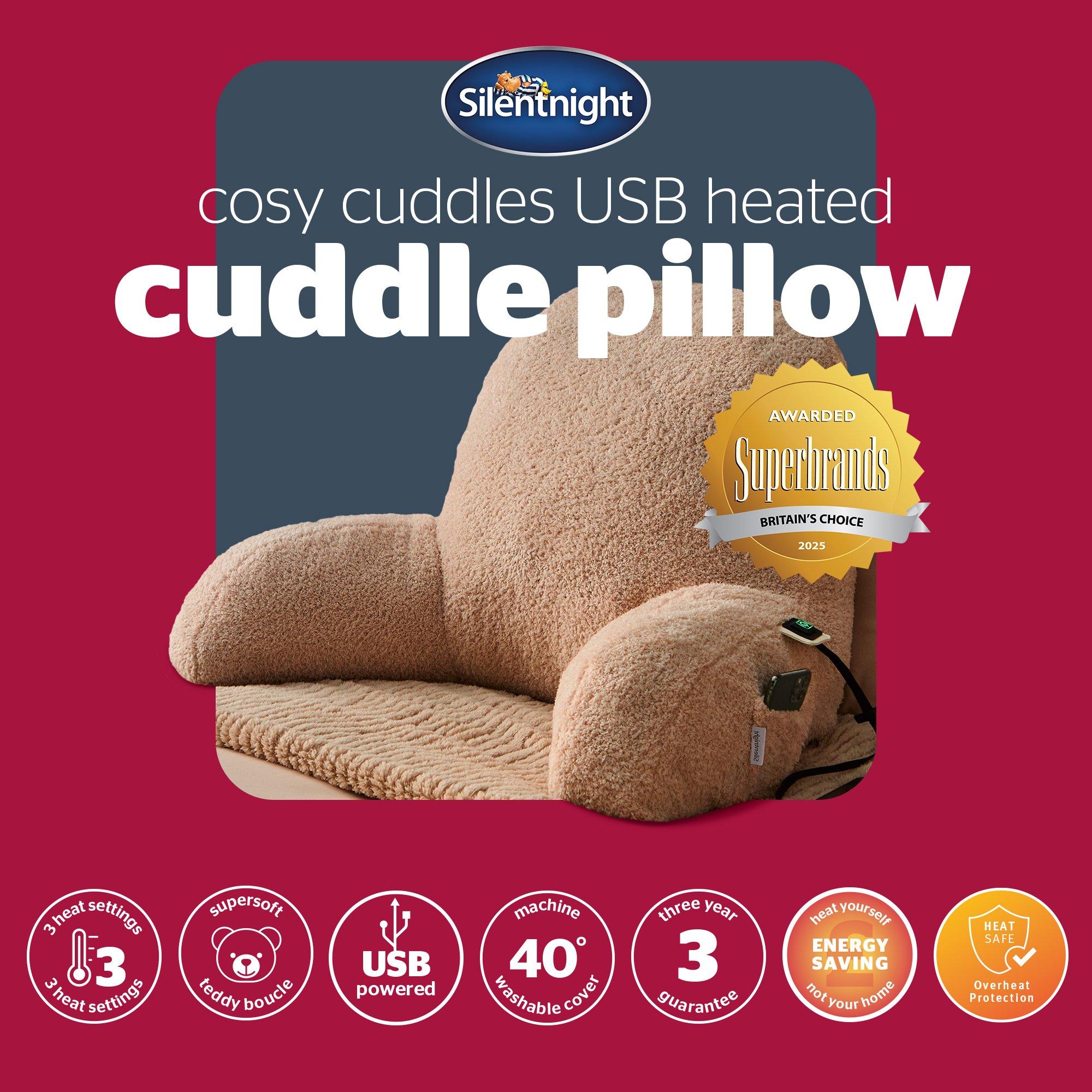 Natural - Silentnight - Cosy Cuddles USB Heated Cuddle Pillow - 7