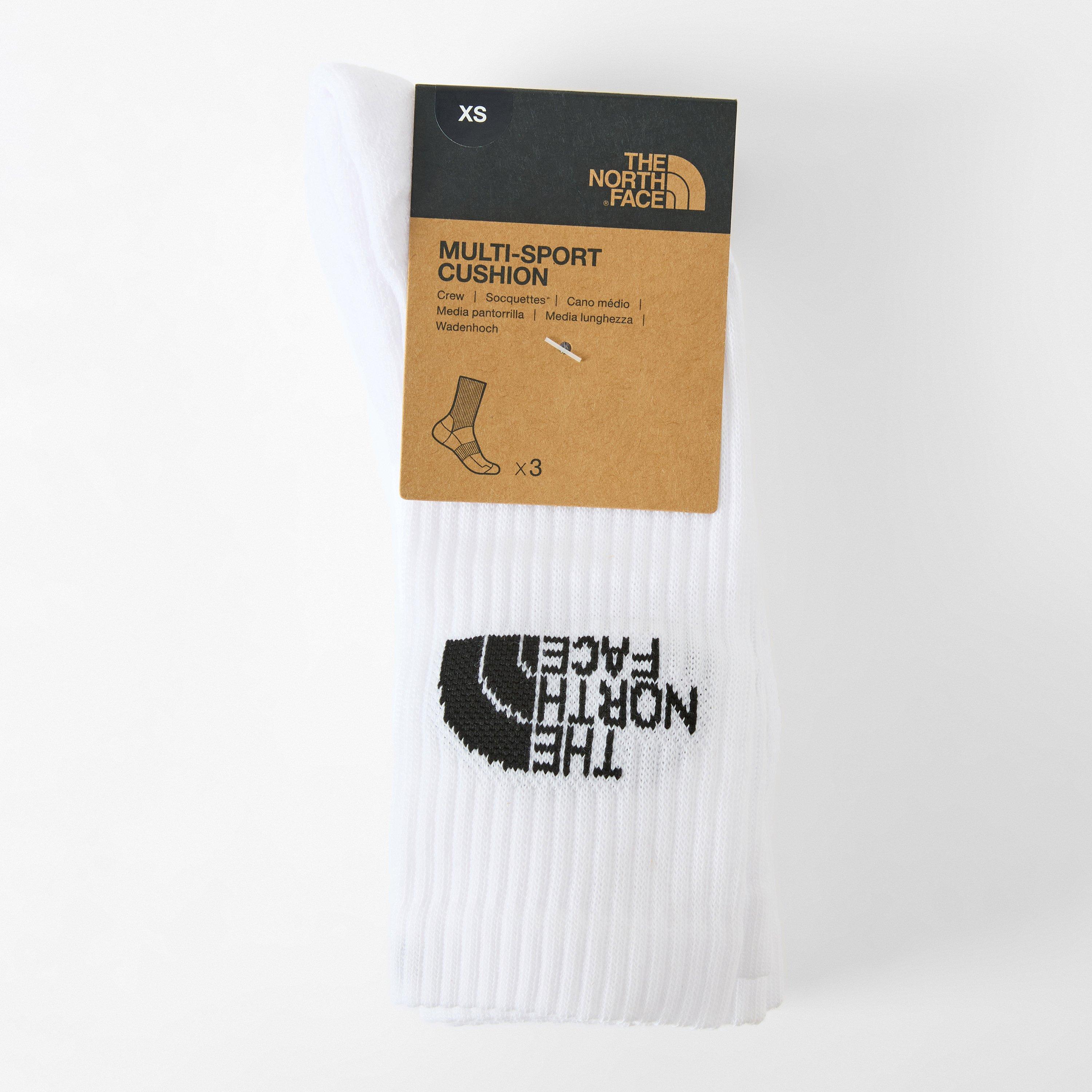 The North Face  Kids  Sport Cush Crew Sock 3P Tnf B - White Fn4 - XS 3-4.5