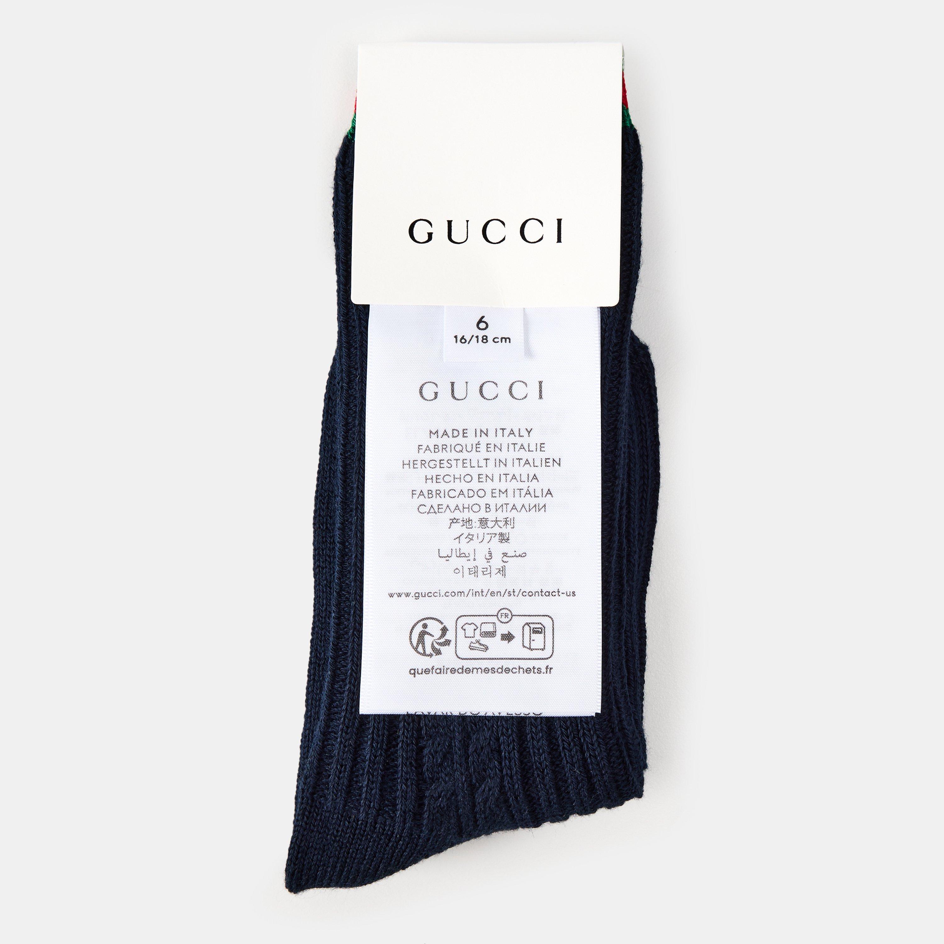 Navy 4166 - Gucci - Kids' Crew Socks - 2
