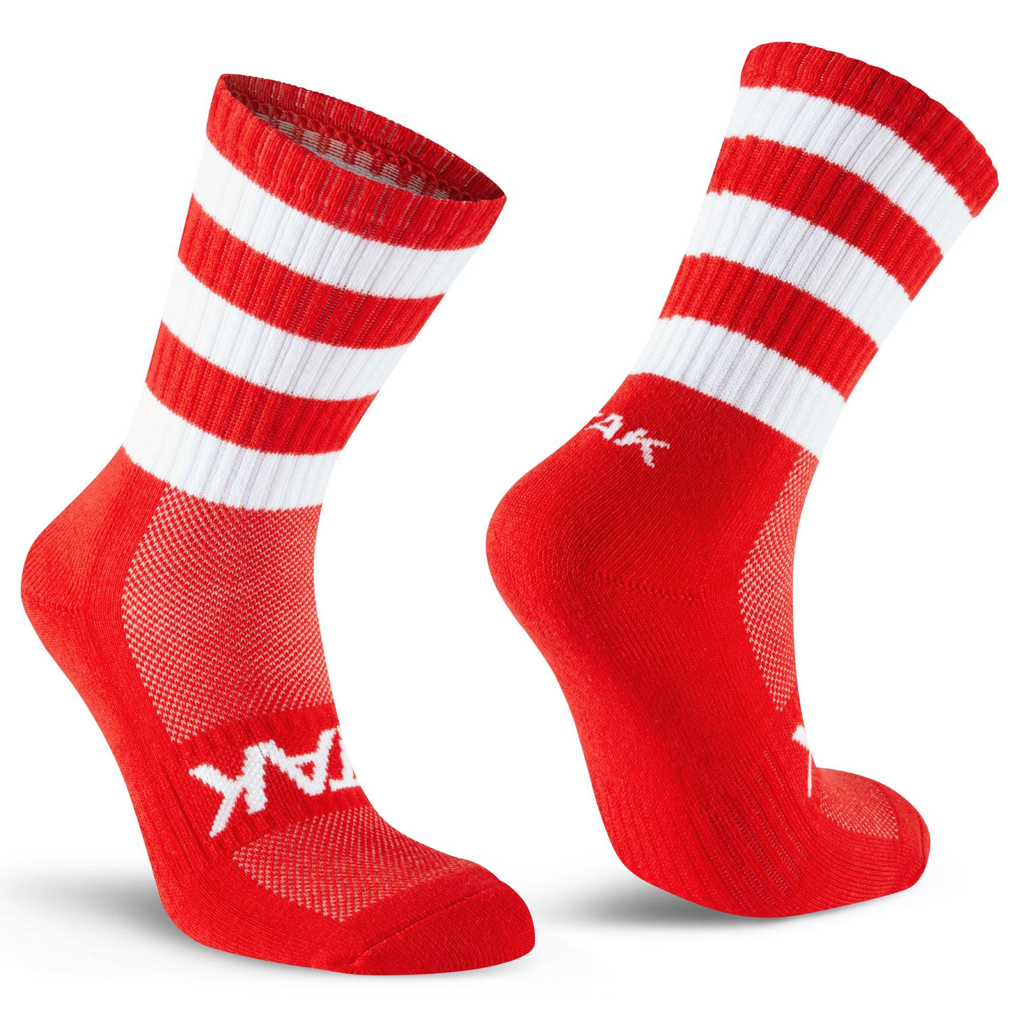 Atak Sports Men's Red/White Atak Half Leg Socks Senior - 9-12