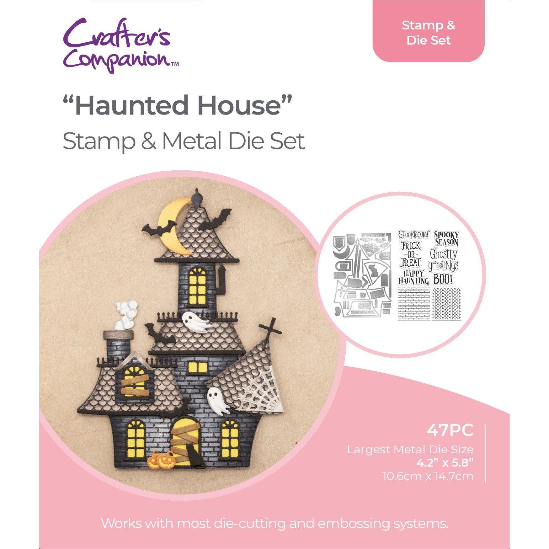 Multi - Crafters Companion - Shaped Card Base Stamp & Die - Haunted House - 1