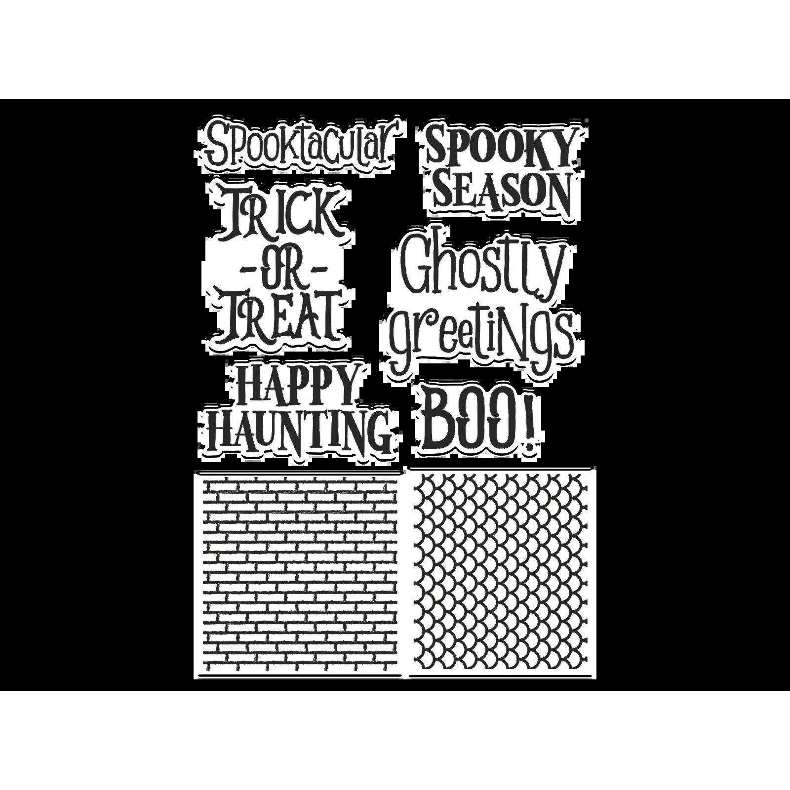 Multi - Crafters Companion - Shaped Card Base Stamp & Die - Haunted House - 3