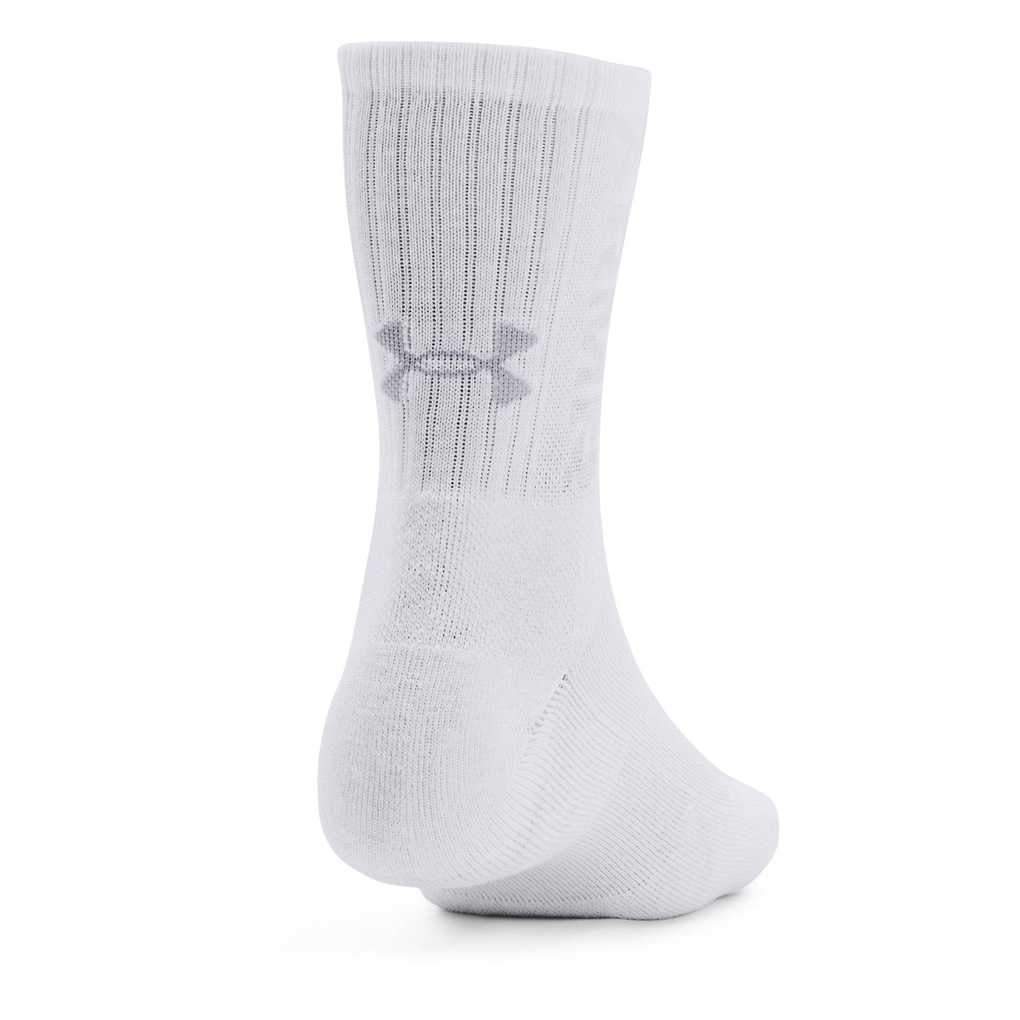 White/Mod Gray - Under Armour - 3-Maker Mens Mid-Crew Socks 3 Pack - 4