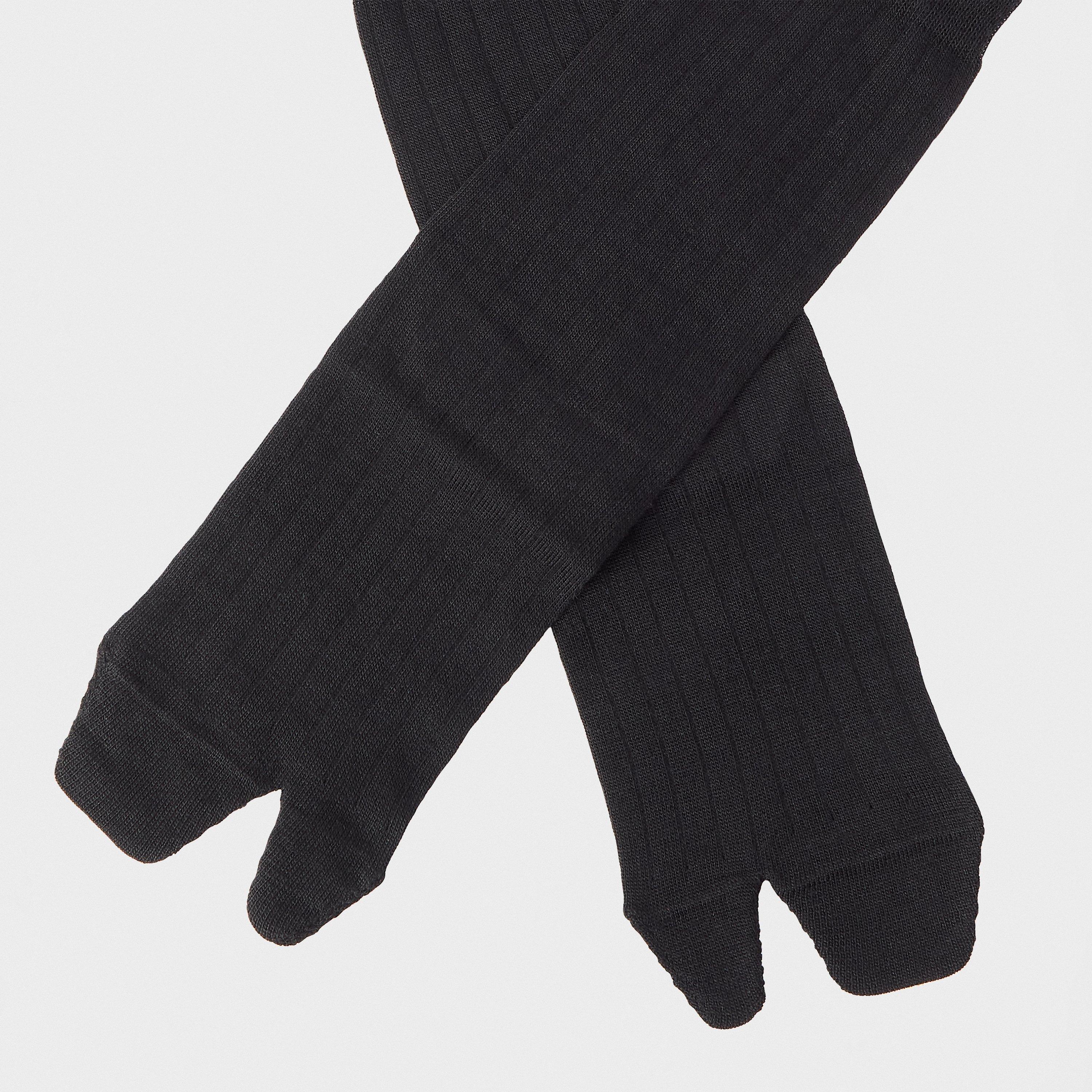 Black - Maison Margiela - Women's Tabi Split-Toe Fine Knit Ankle Socks - 2