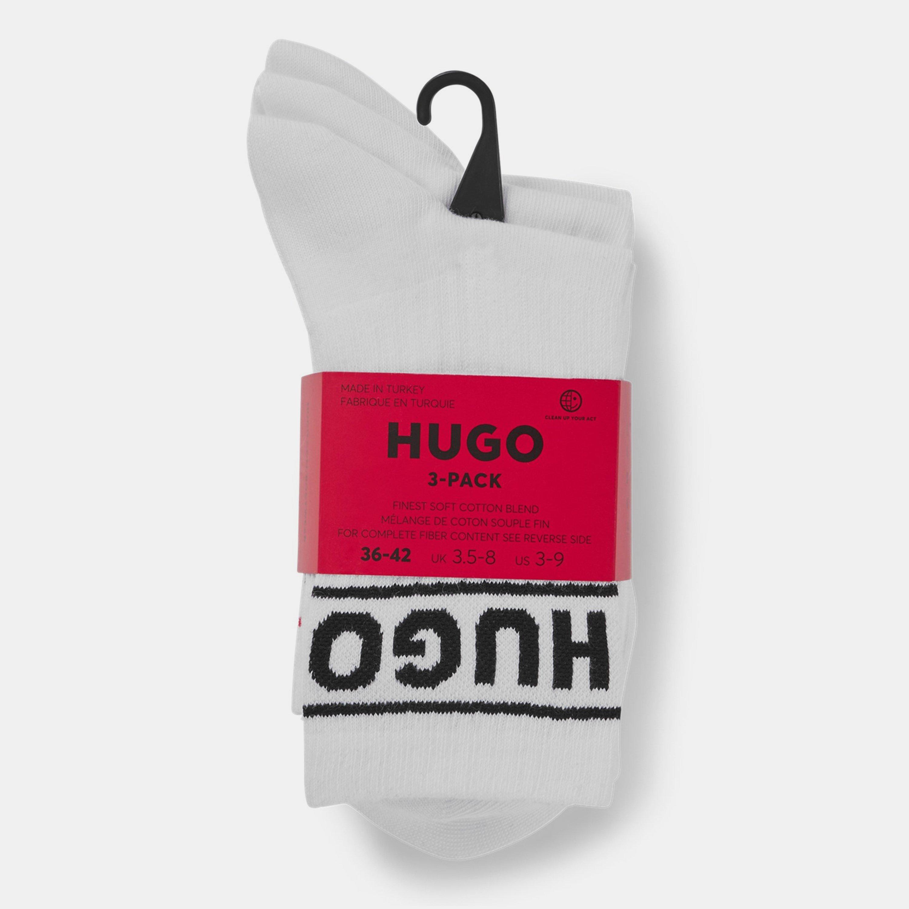 White - Hugo - Women's Sporty Cotton Crew Socks - 1
