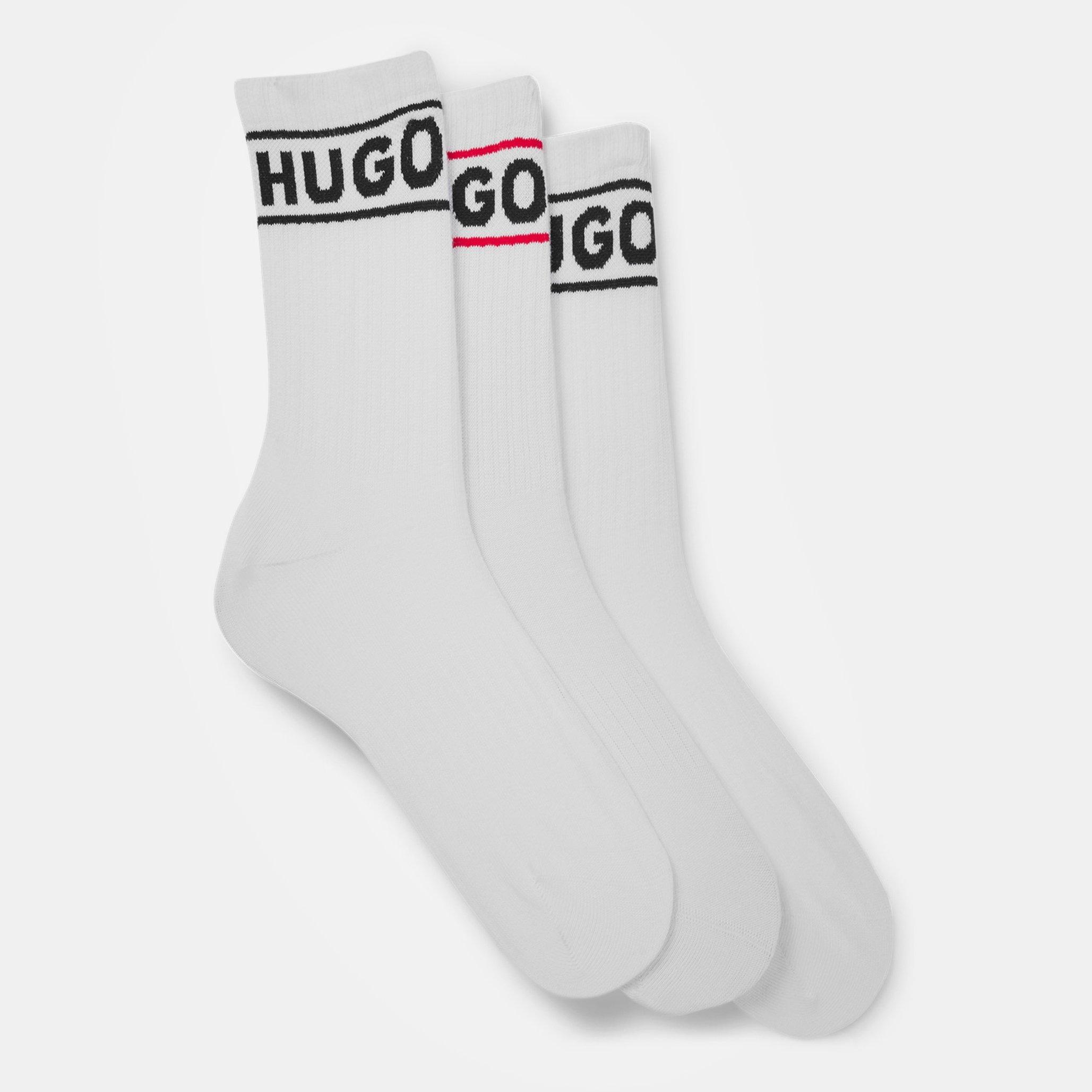 White - Hugo - Women's Sporty Crew Socks - 2