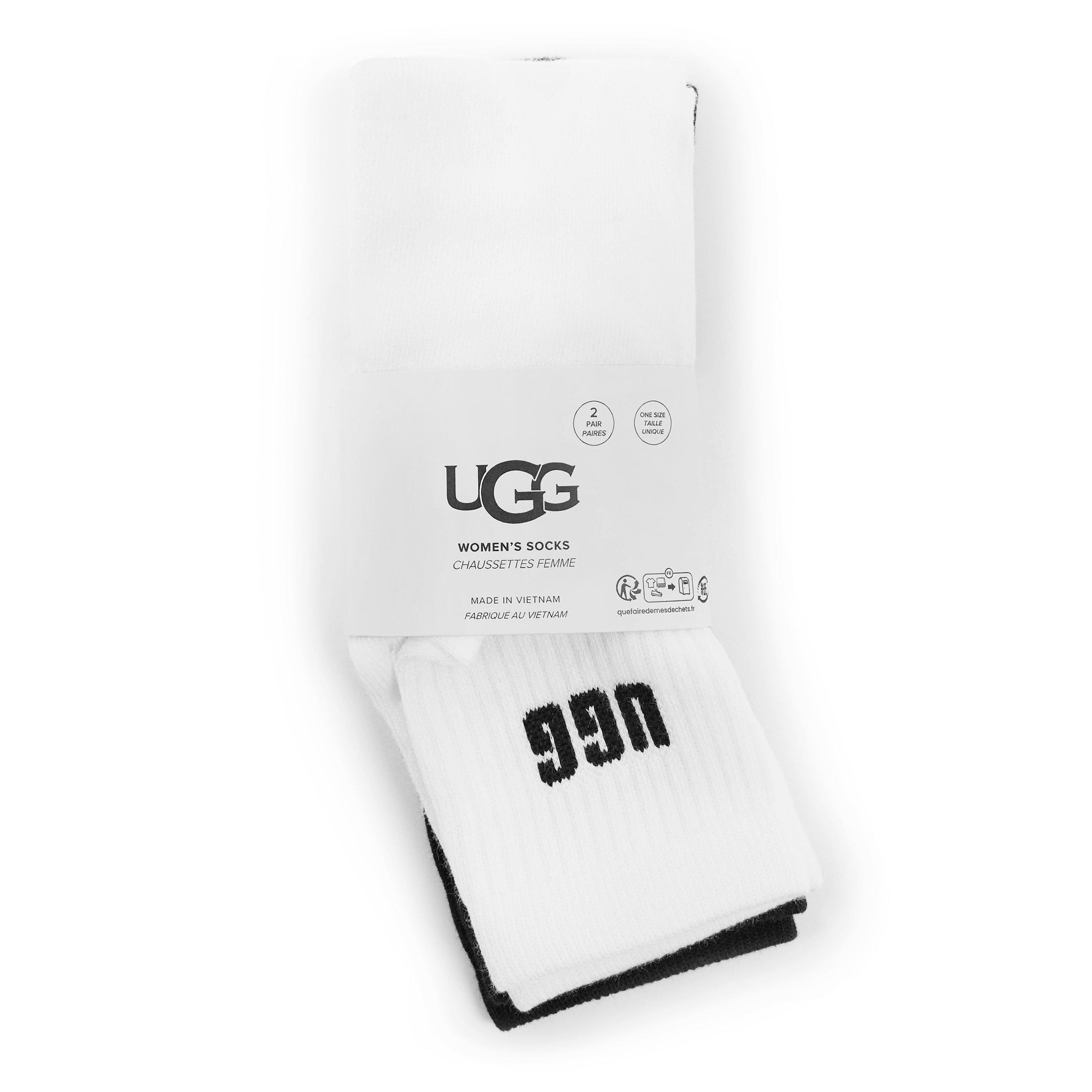Ugg Women's Quinlin Quarter Socks - White/Black