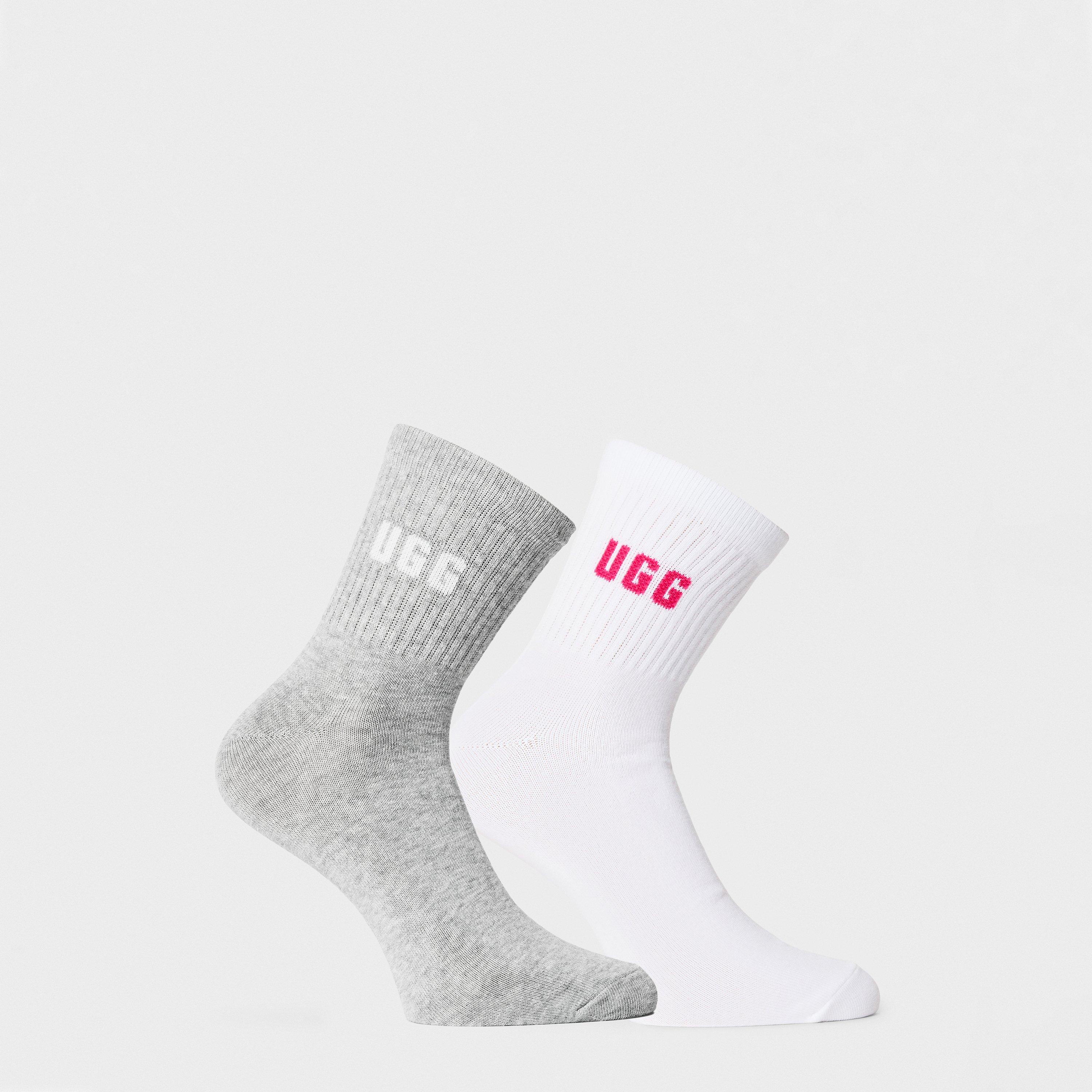 Ugg Women's Quinlin Quarter Socks - Wht/Gry