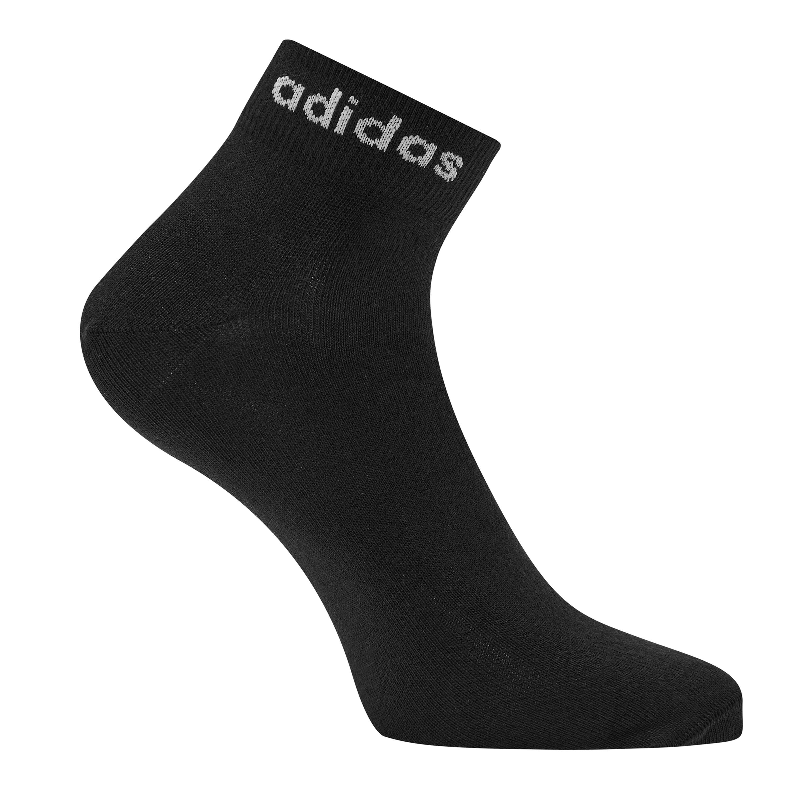 Schwarz/Weiß/Grau - adidas - Linear Ankle Cushioned Socks 3 Pairs - 2