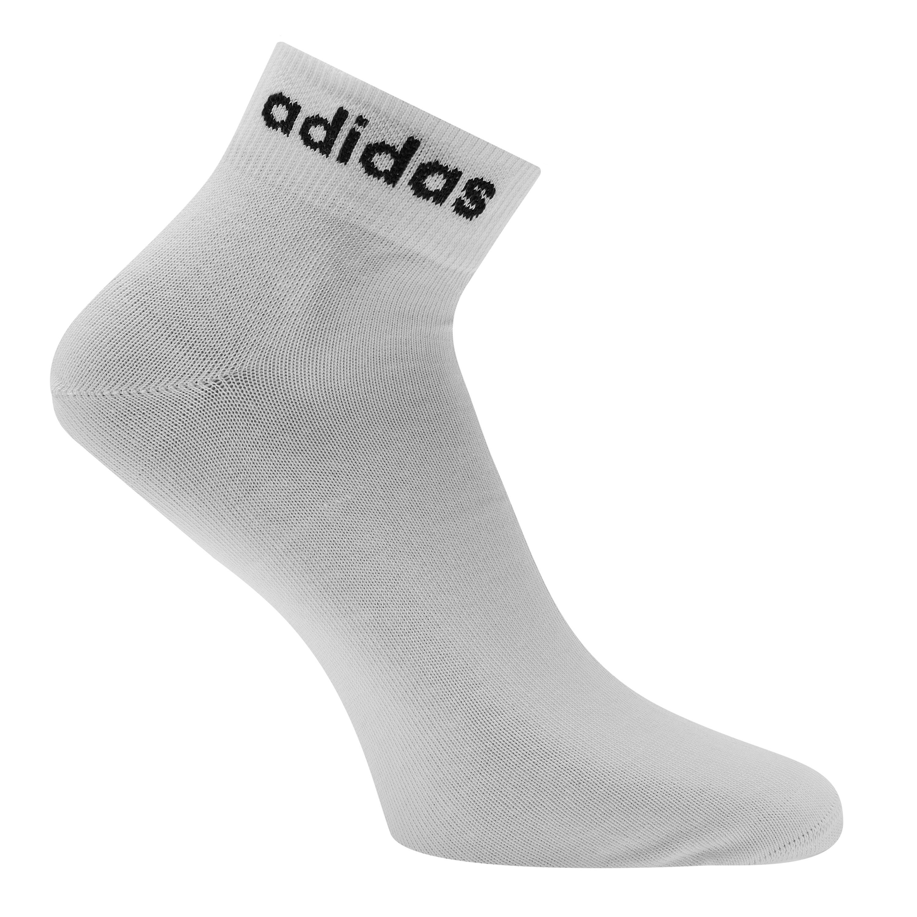 Schwarz/Weiß/Grau - adidas - Linear Ankle Cushioned Socks 3 Pairs - 3