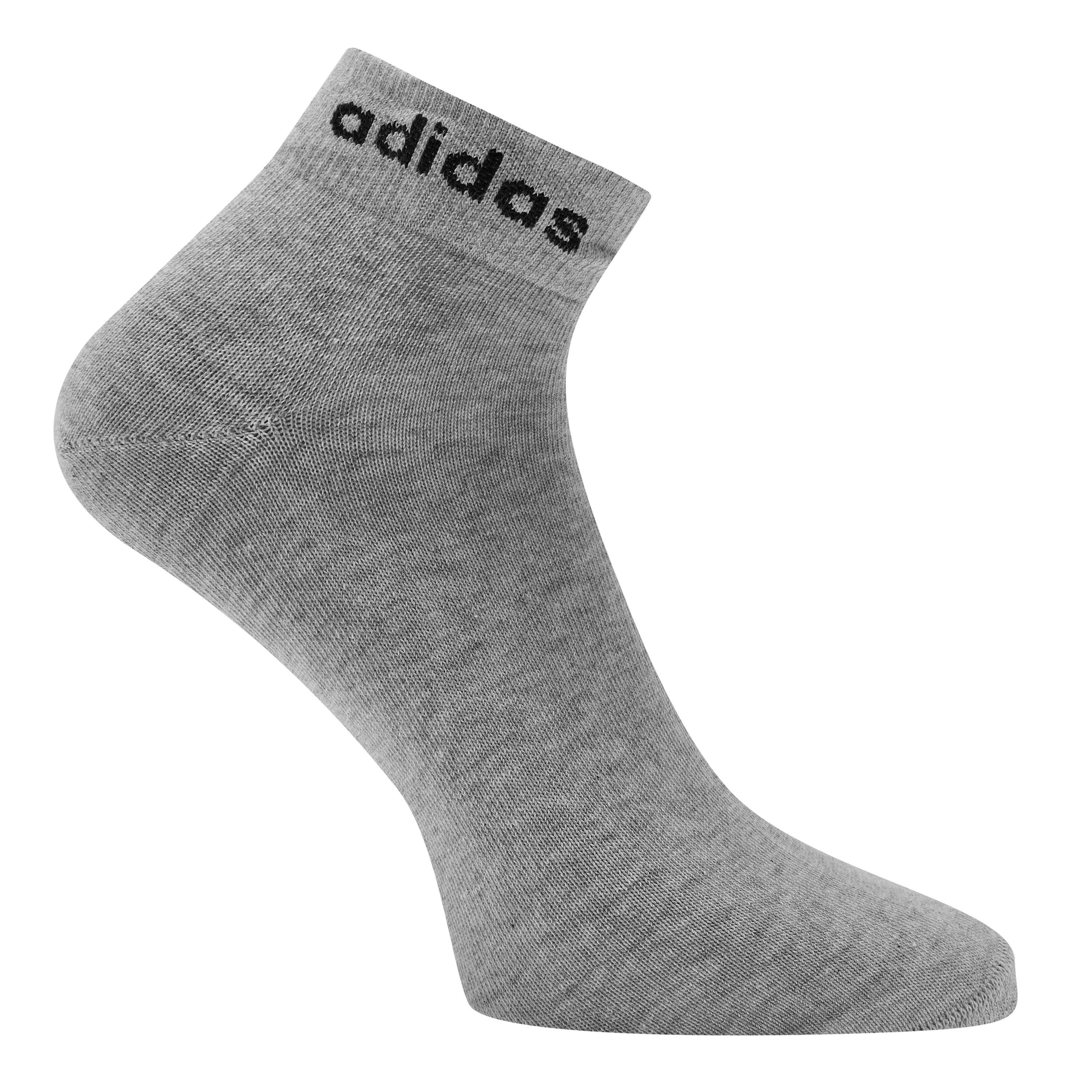 Schwarz/Weiß/Grau - adidas - Linear Ankle Cushioned Socks 3 Pairs - 4