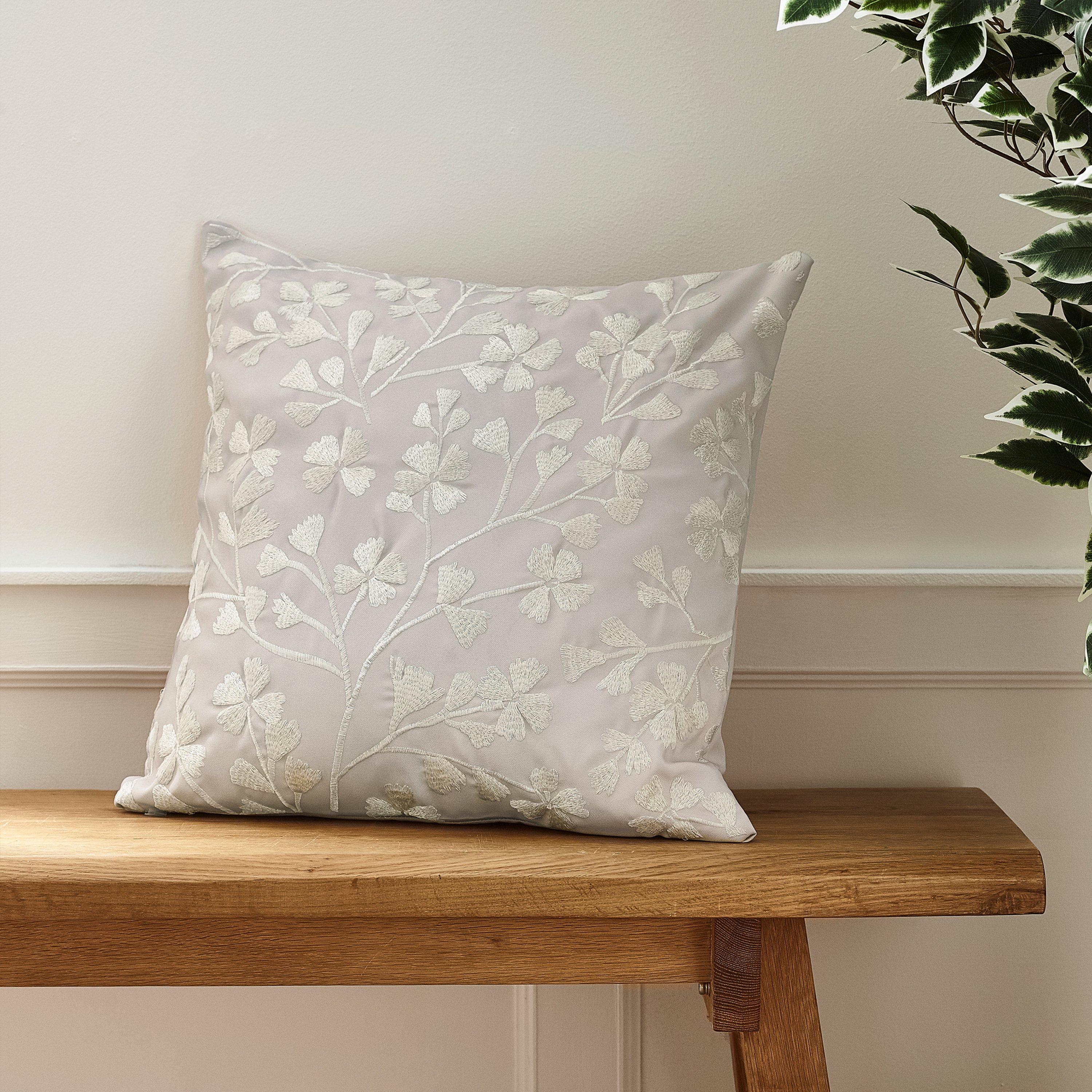 Natural - Catherine Lansfield - Brooke Floral Cushion - 1