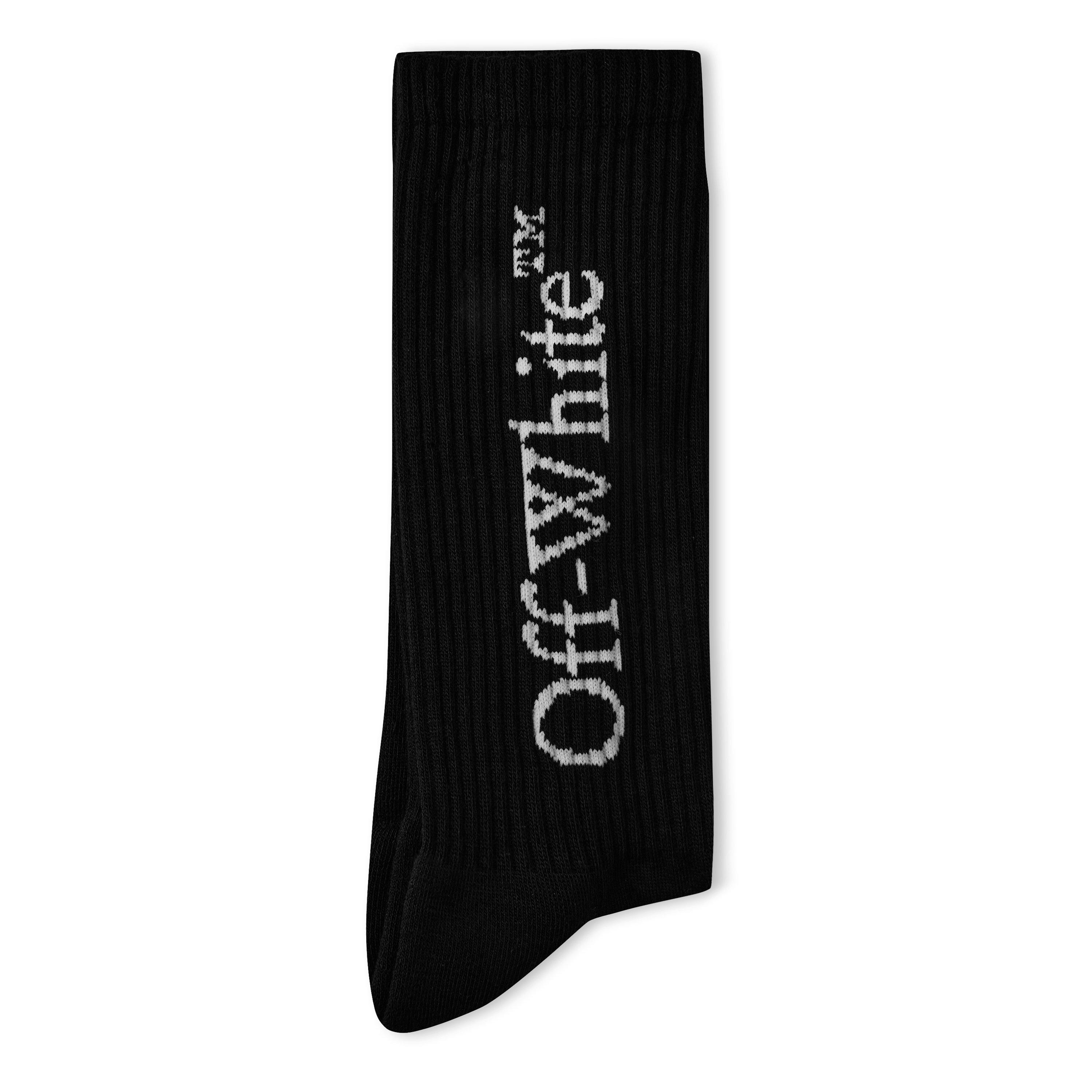 Black - Off White - Logo Sock - 1