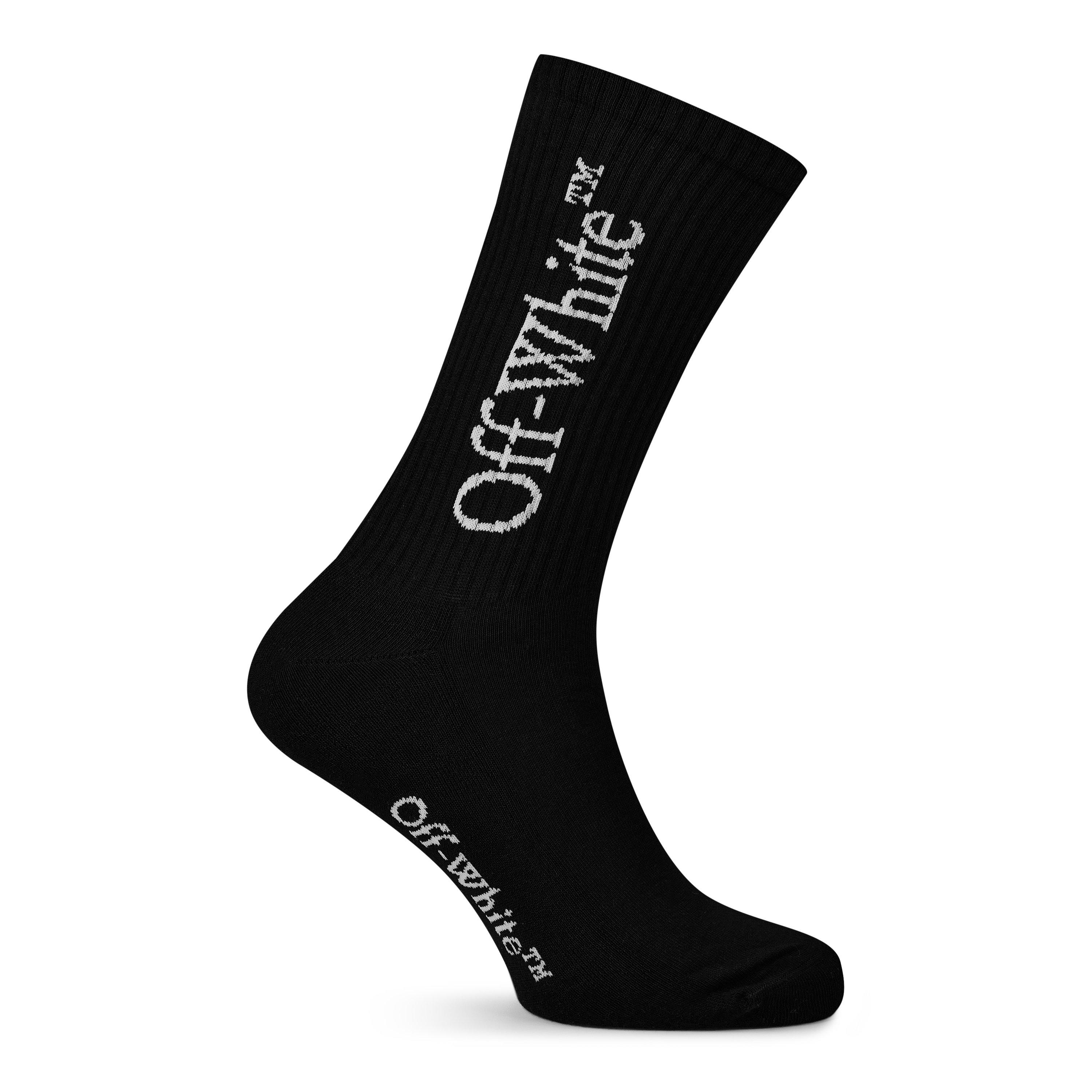 Black - Off White - Logo Sock - 2