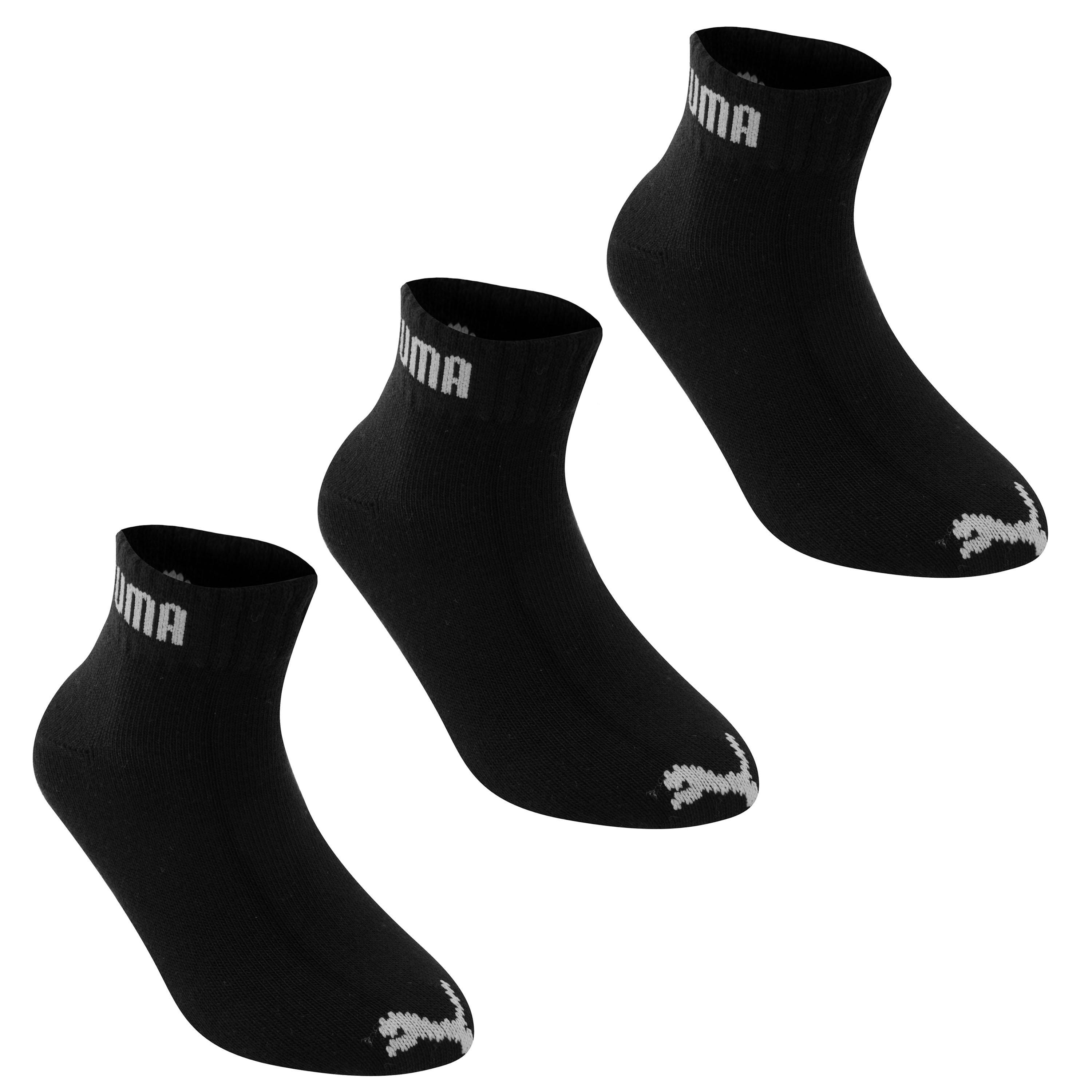 Black - Puma - 3 Pack Quarter Socks Junior - 1