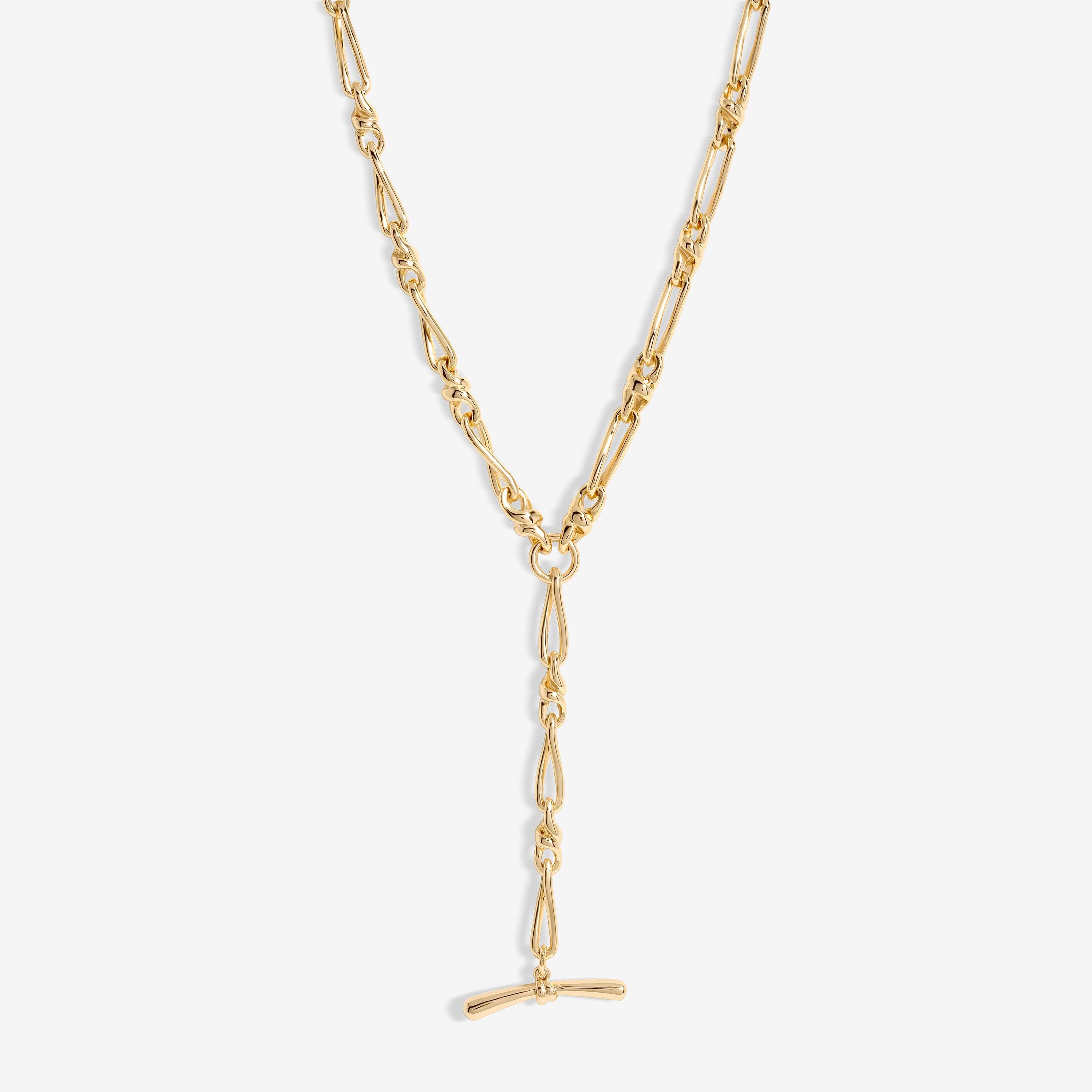 Gold - Jon Richard - Gold Plated T Bar Necklace